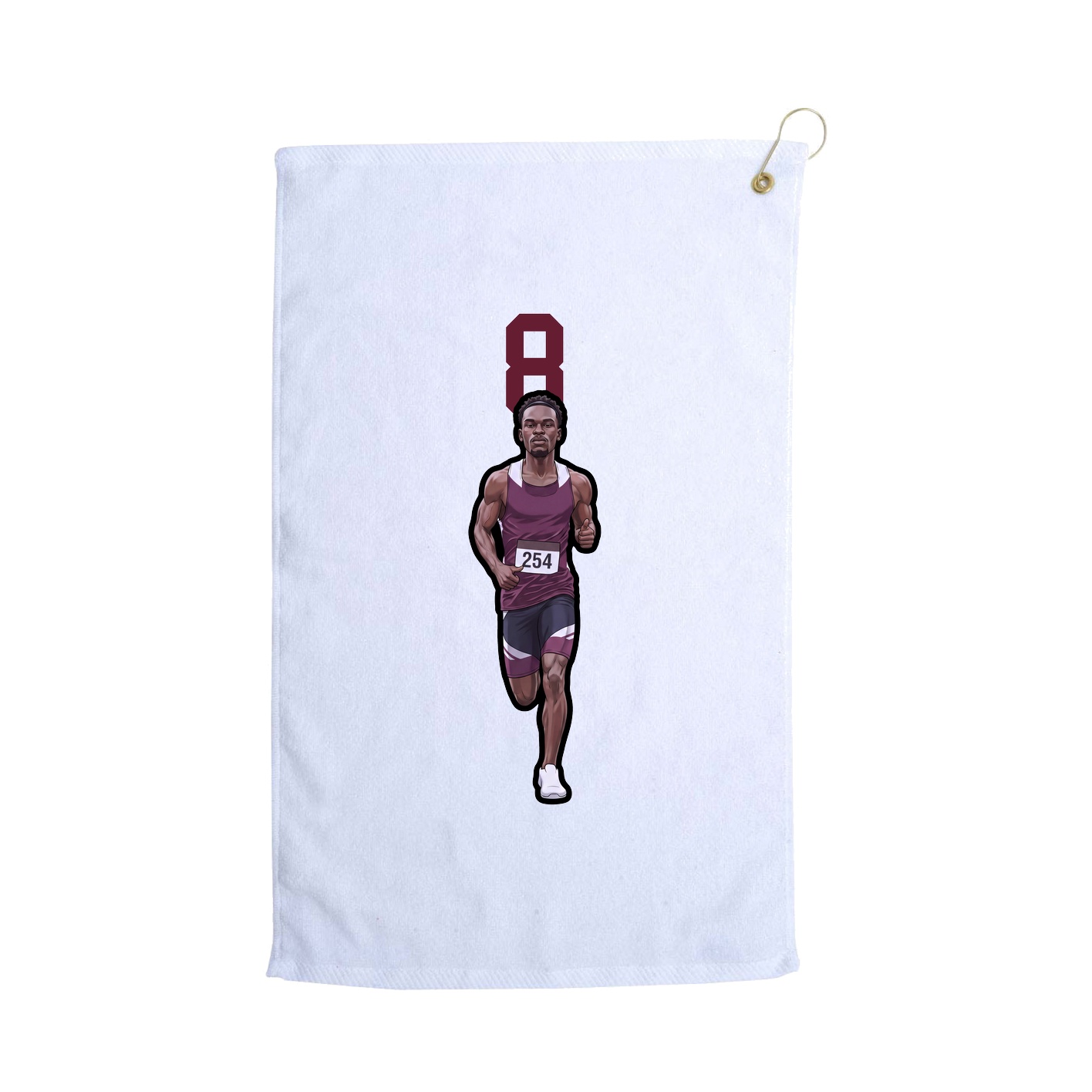 Golf Towel — Number Top in White