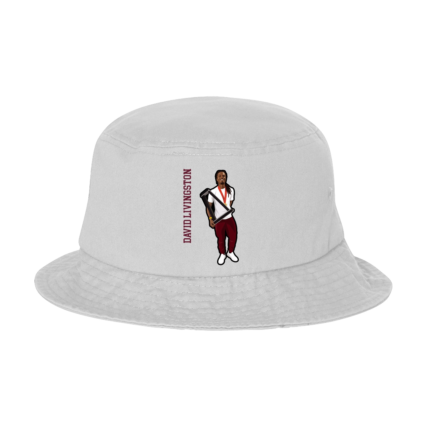 Bucket Cap — Name Vertical in White