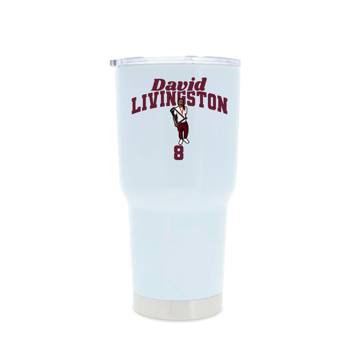 30oz Stainless Steel Tumbler — Signature Arch in White
