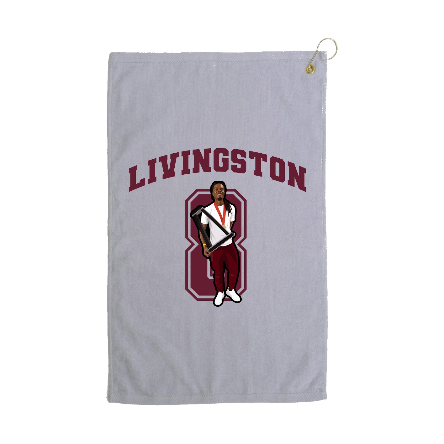Golf Towel — Number in Grey