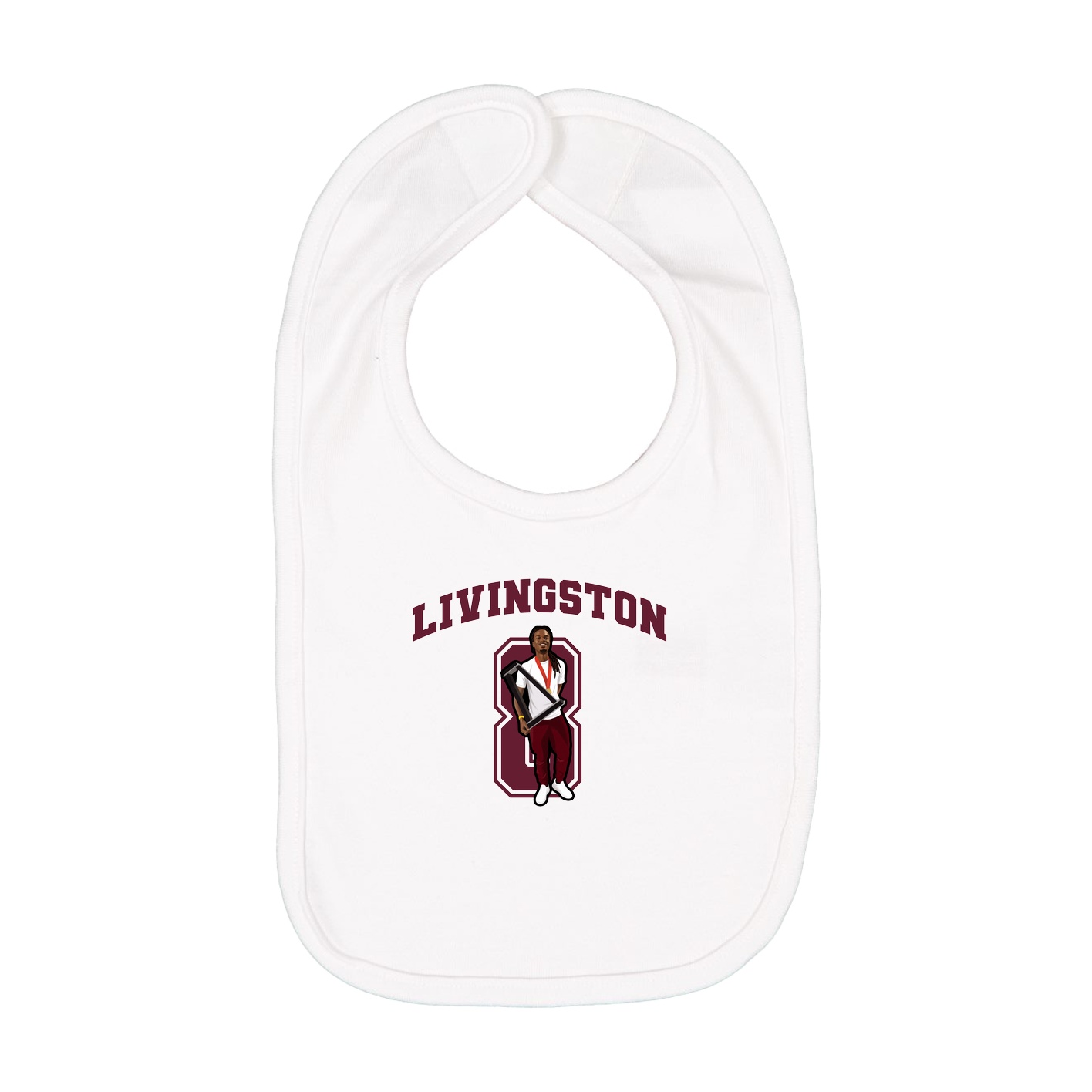 Infant Bib — Number in White