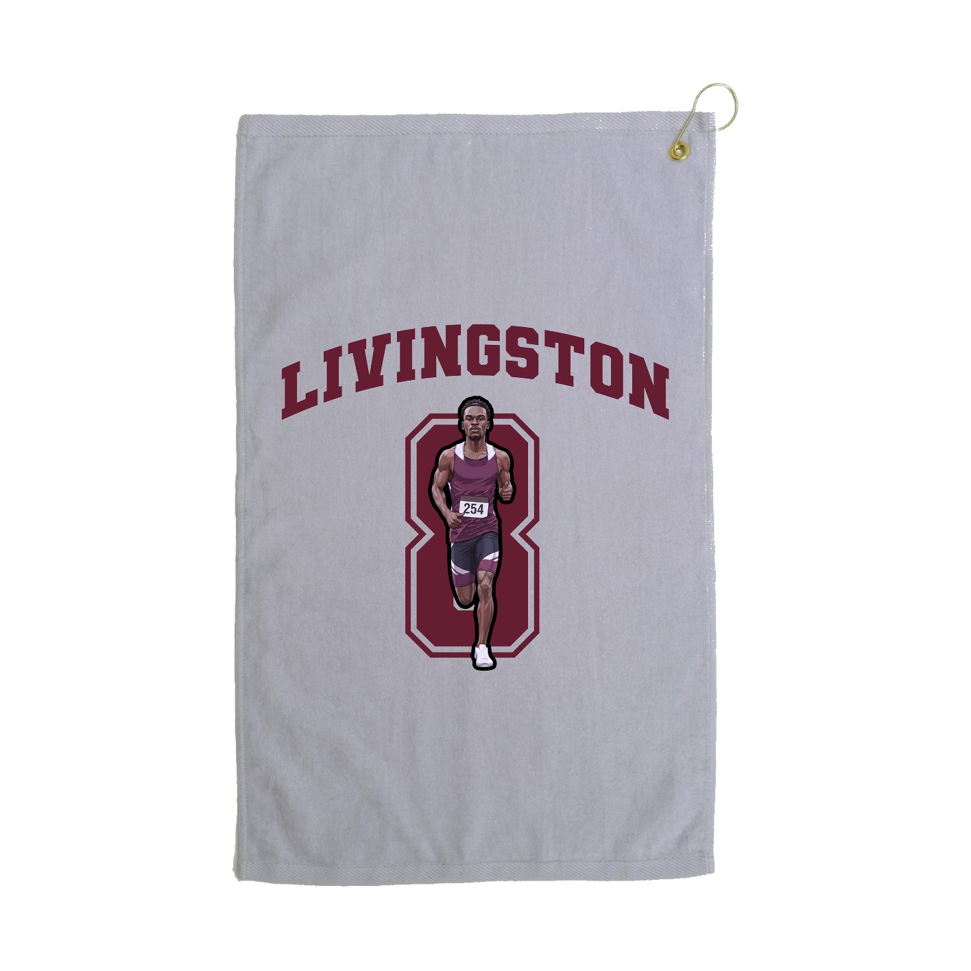 Golf Towel — Number in Grey