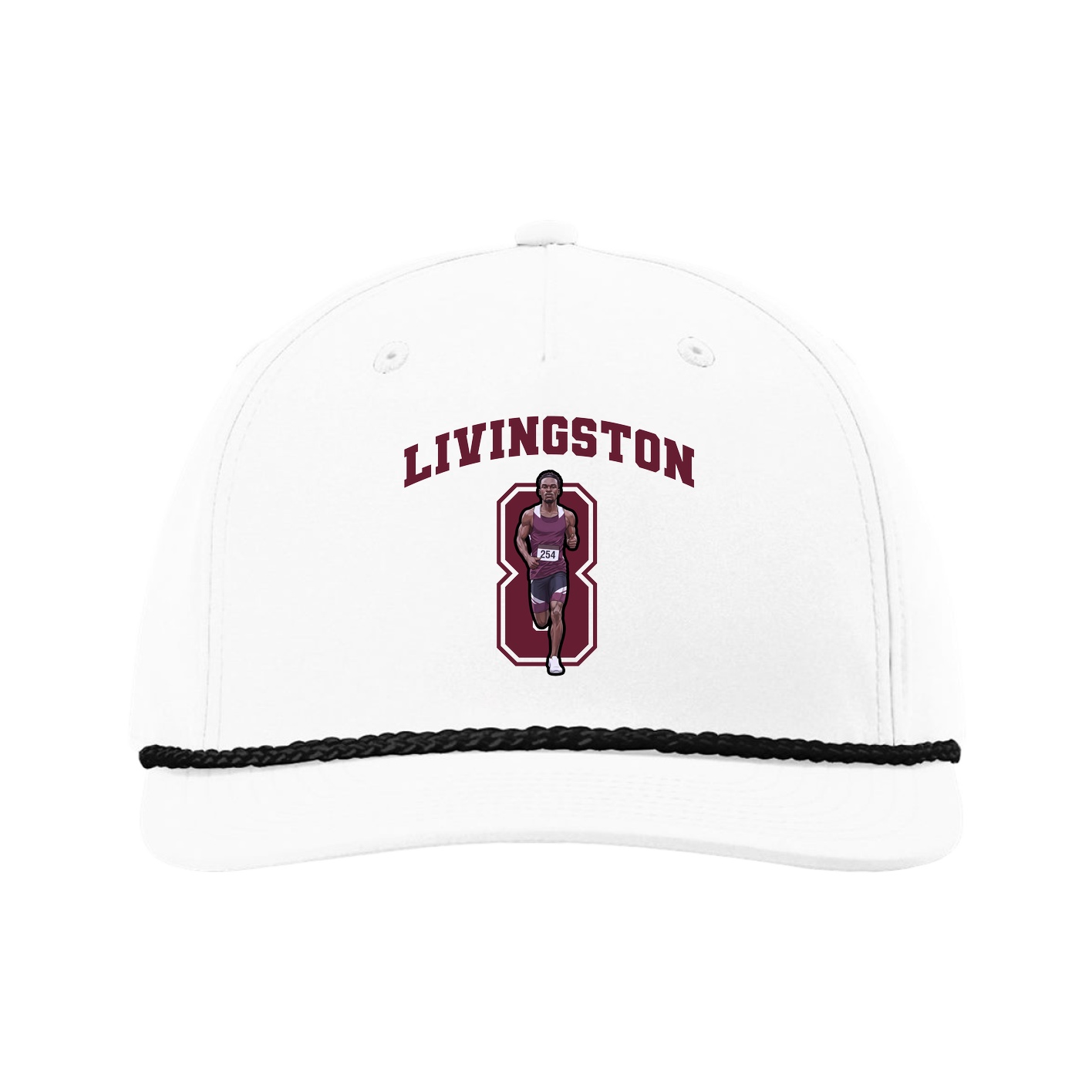 Five-Panel Classic Rope Cap — Number in White