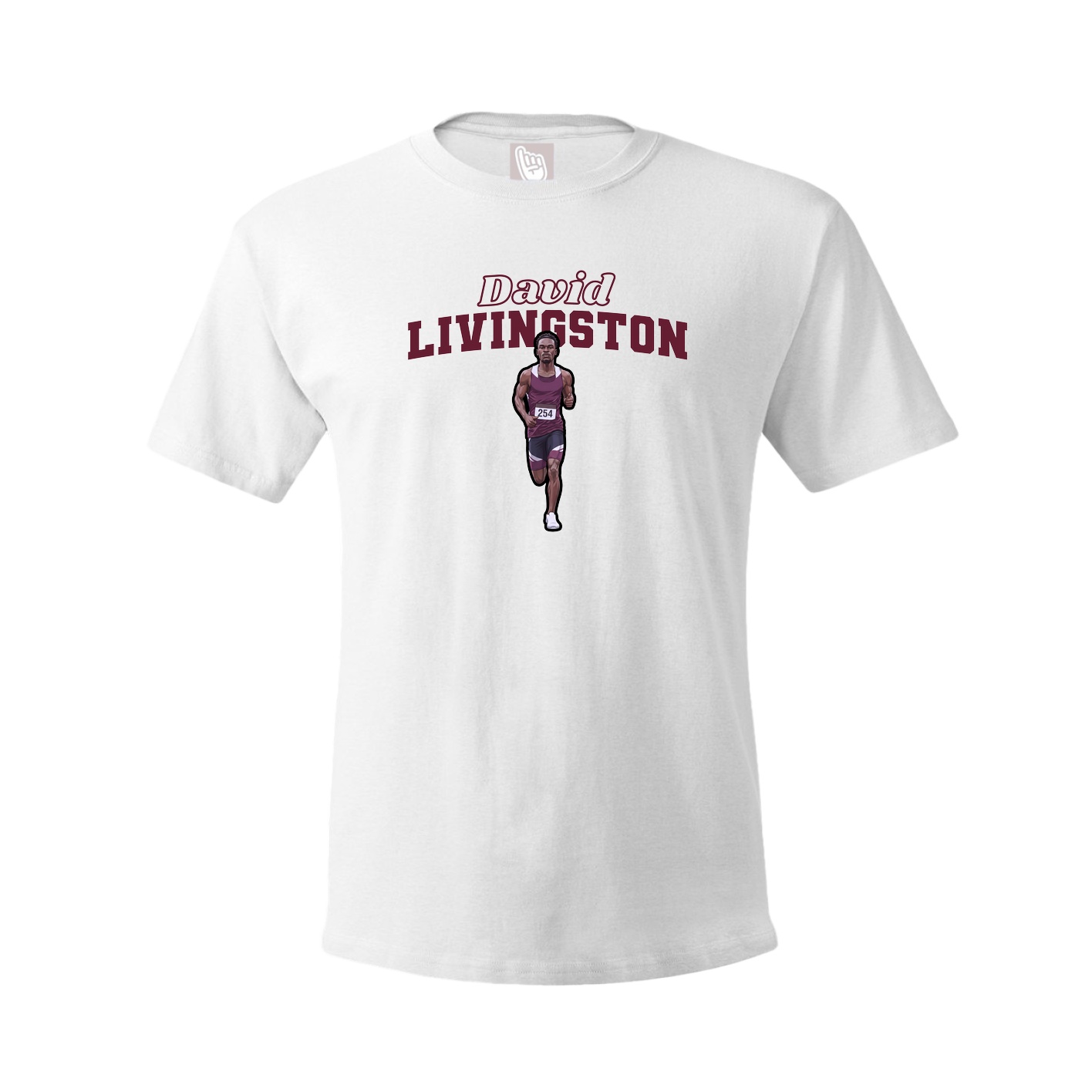 Youth Tee — Name Arch in White