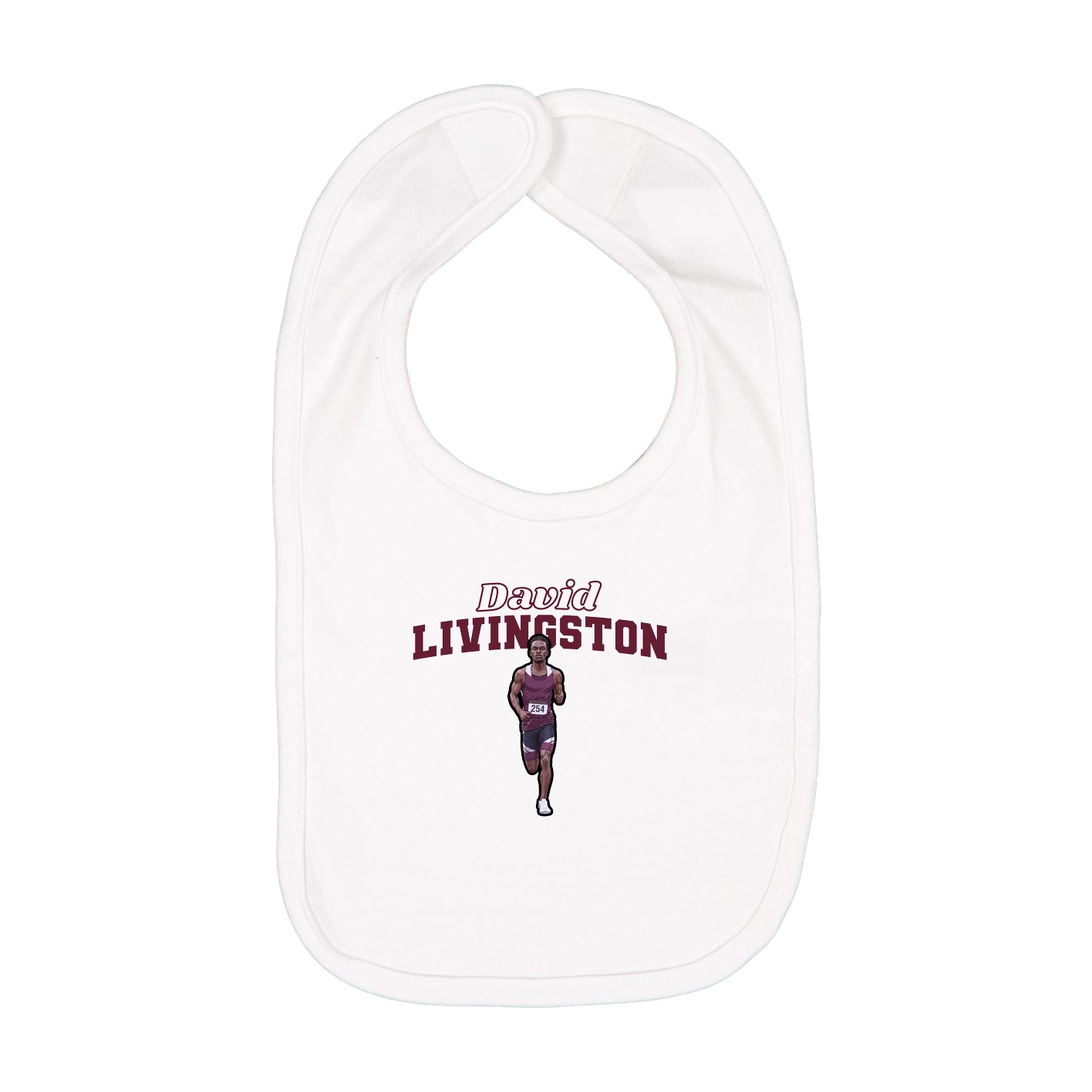 Infant Bib — Name Arch in White