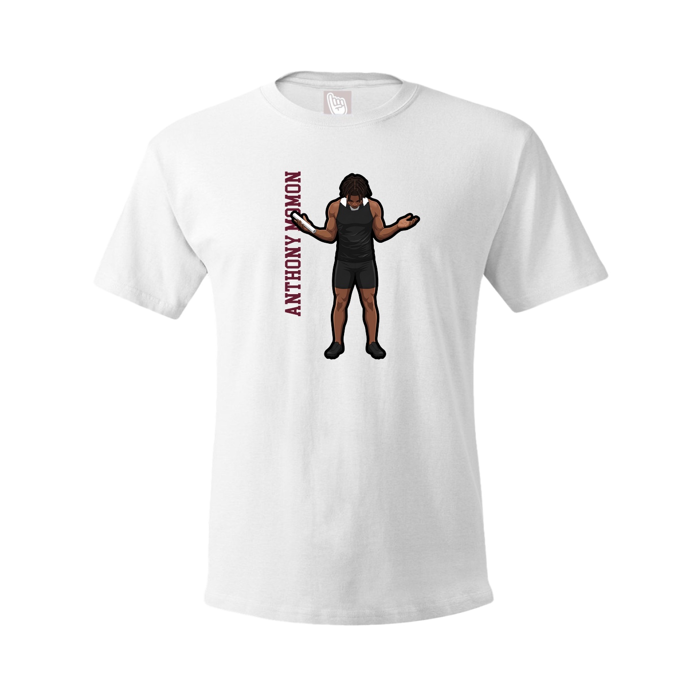 Youth Tee — Name Vertical in White
