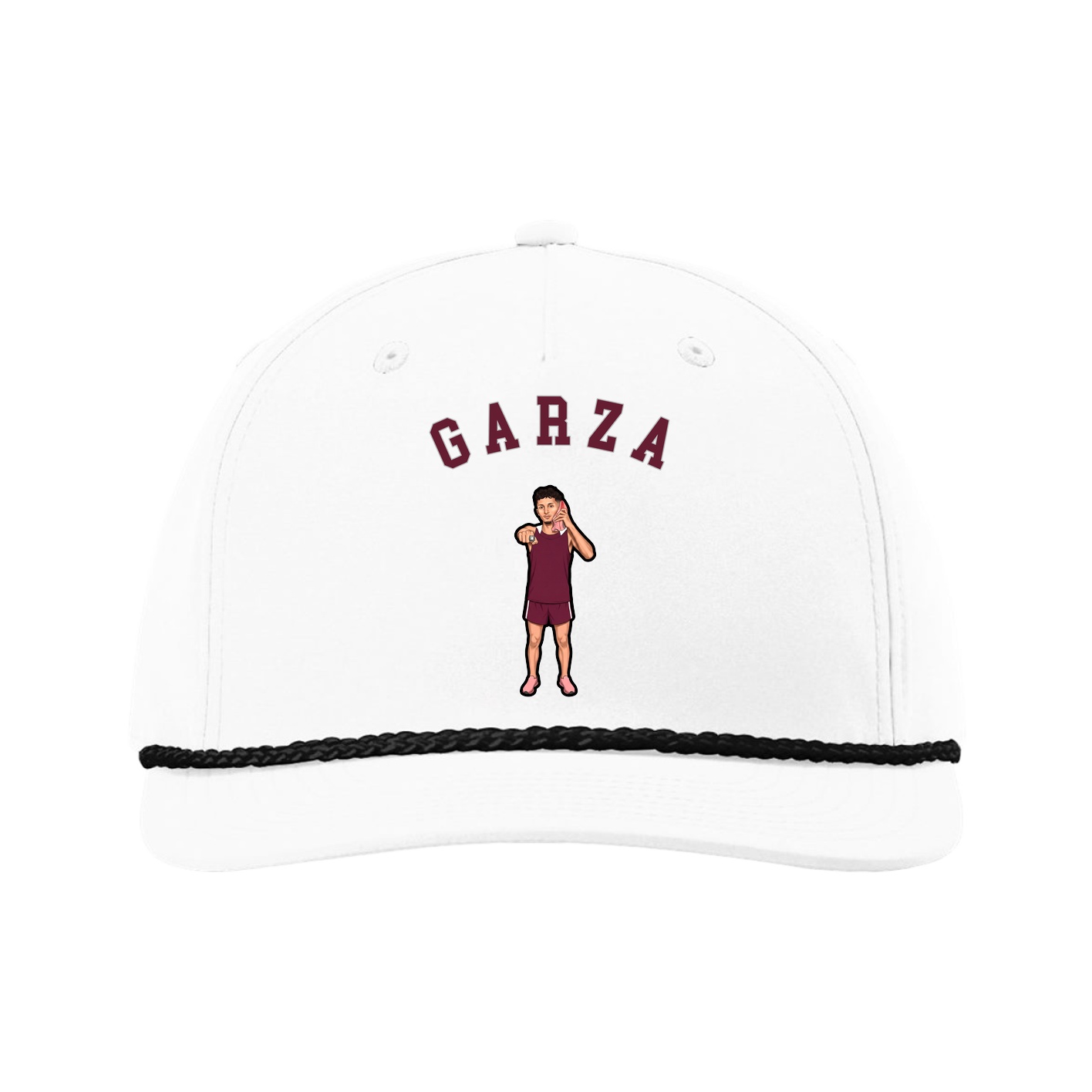 Five-Panel Classic Rope Cap — Shirsey Arch in White