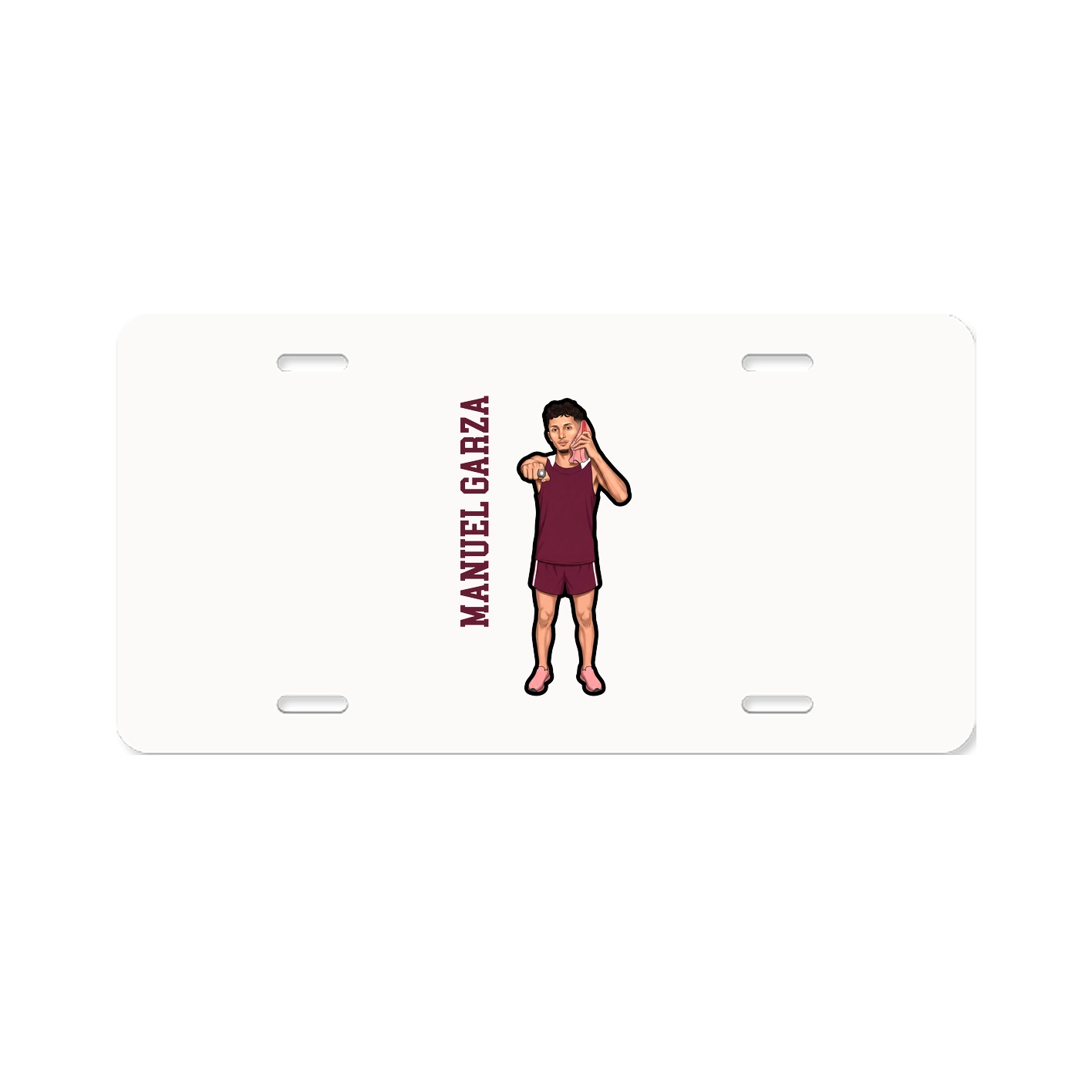 License Plate — Name Vertical in Classic