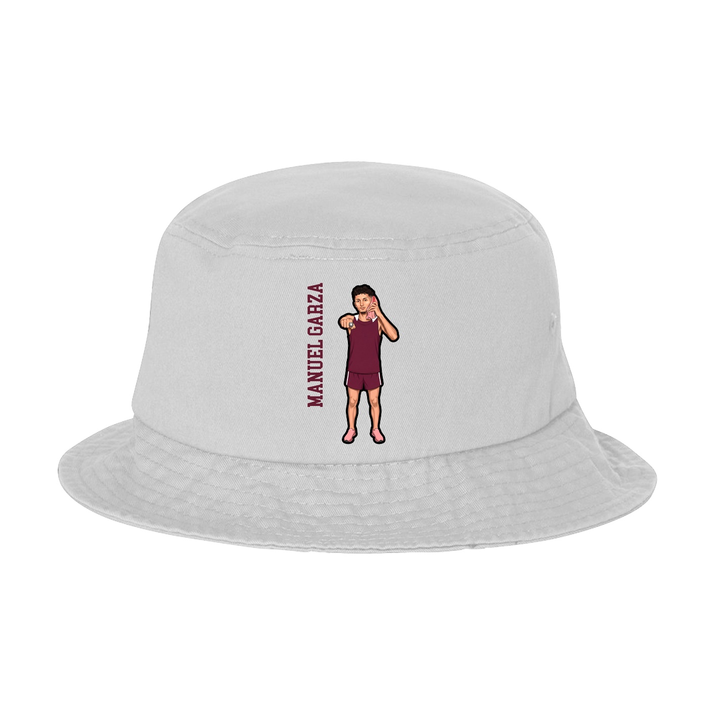 Bucket Cap — Name Vertical in White