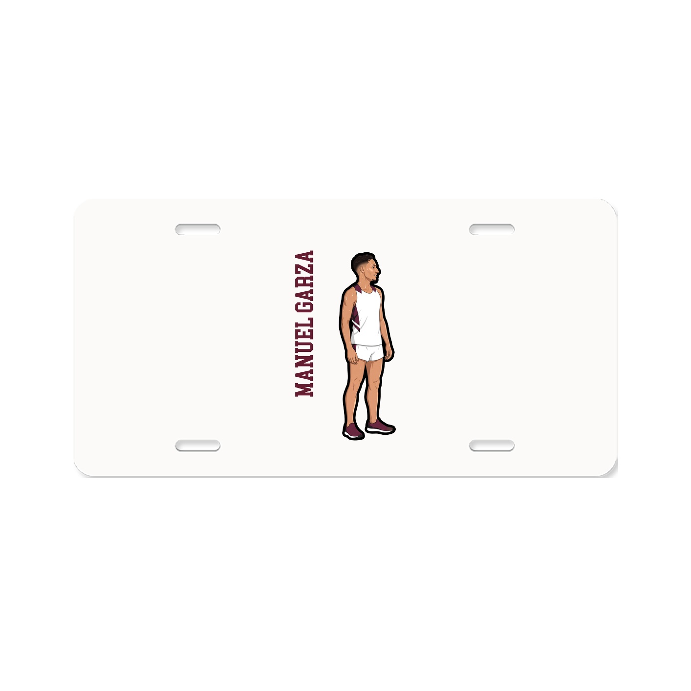 License Plate — Name Vertical in Classic