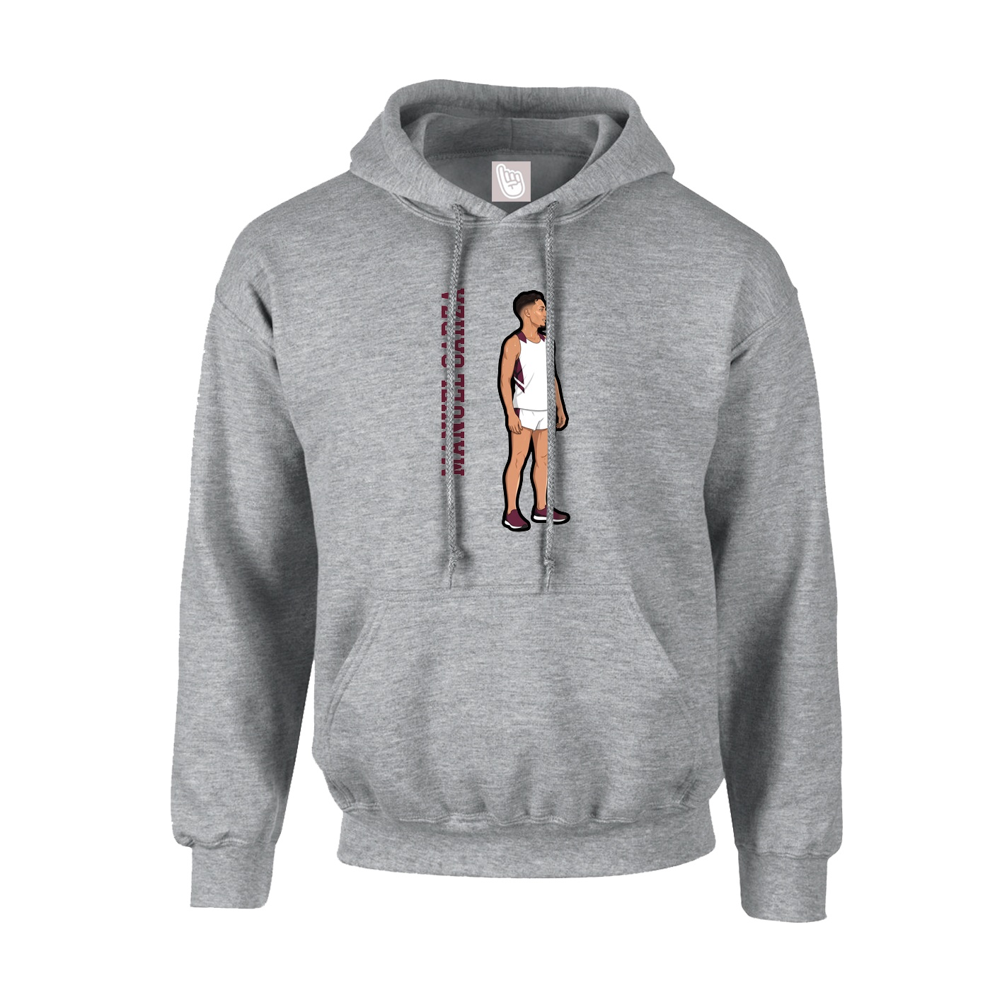 Hoodie — Name Vertical in Grey
