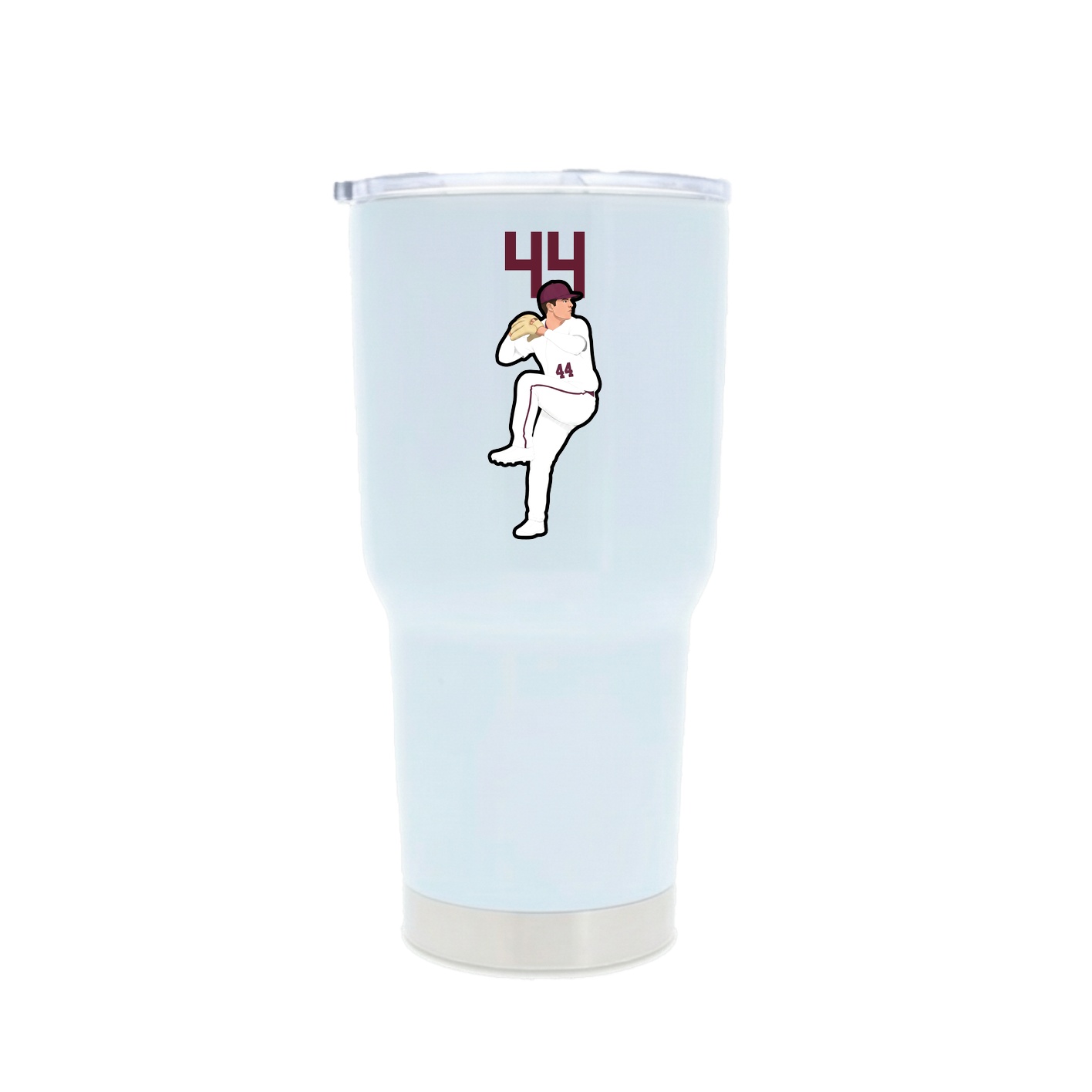 30oz Stainless Steel Tumbler — Number Top in White