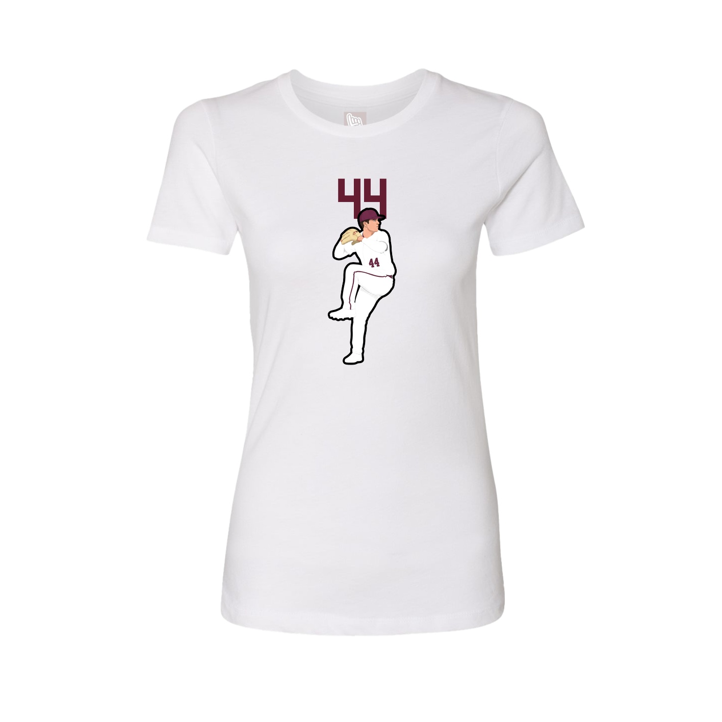 Fitted Women's Tee — Number Top in White