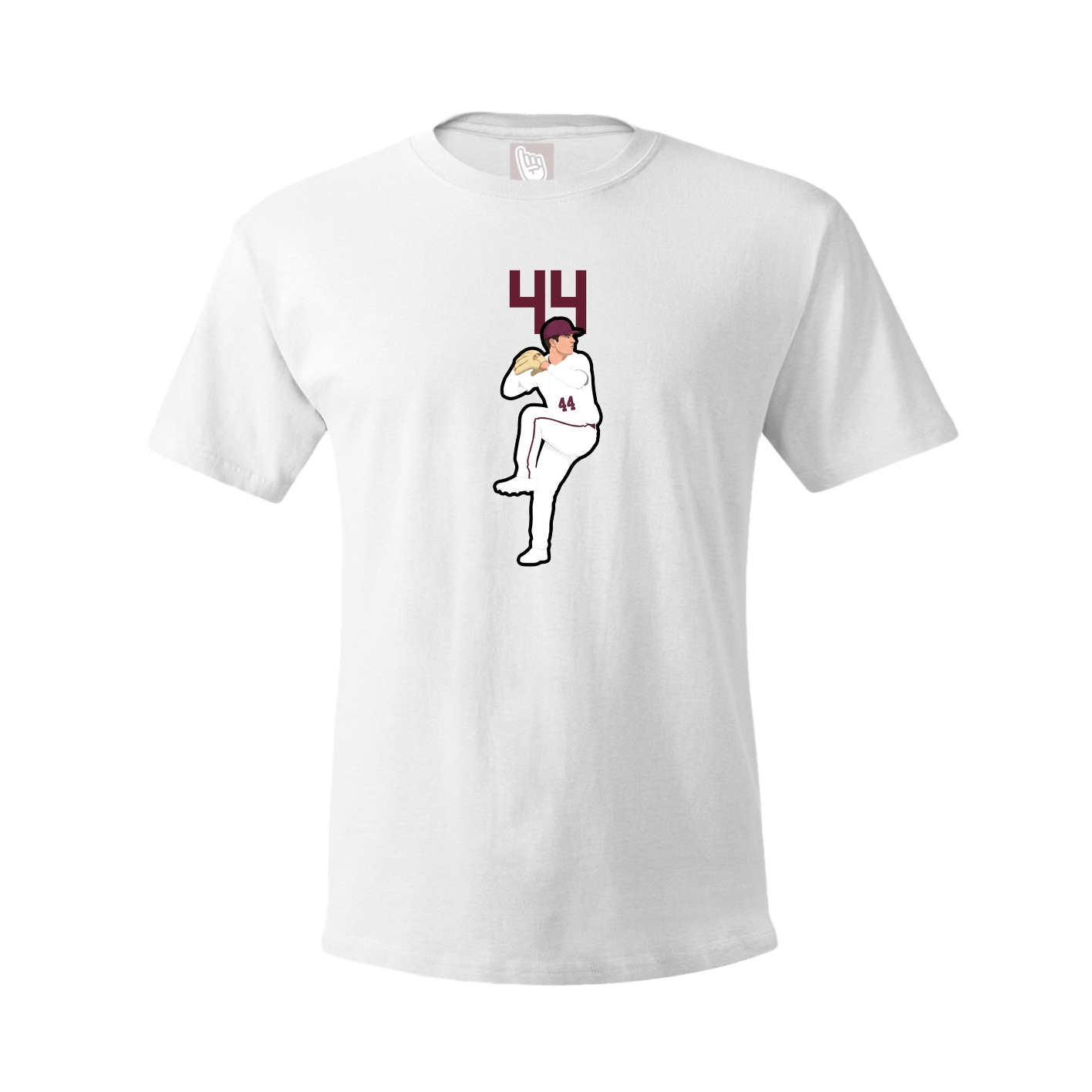 Youth Tee — Number Top in White