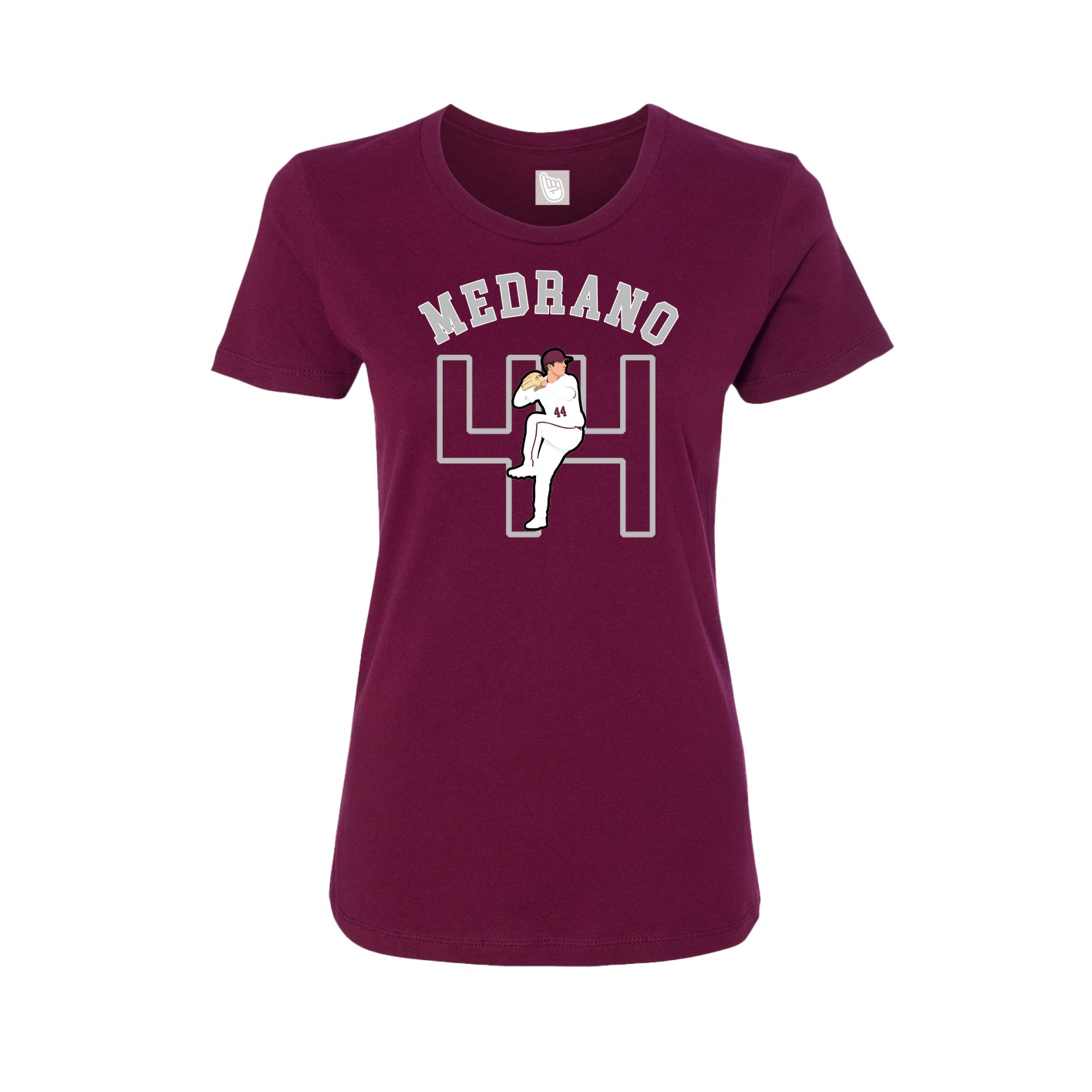 Fitted Women's Tee — Shirsey Arch in Maroon