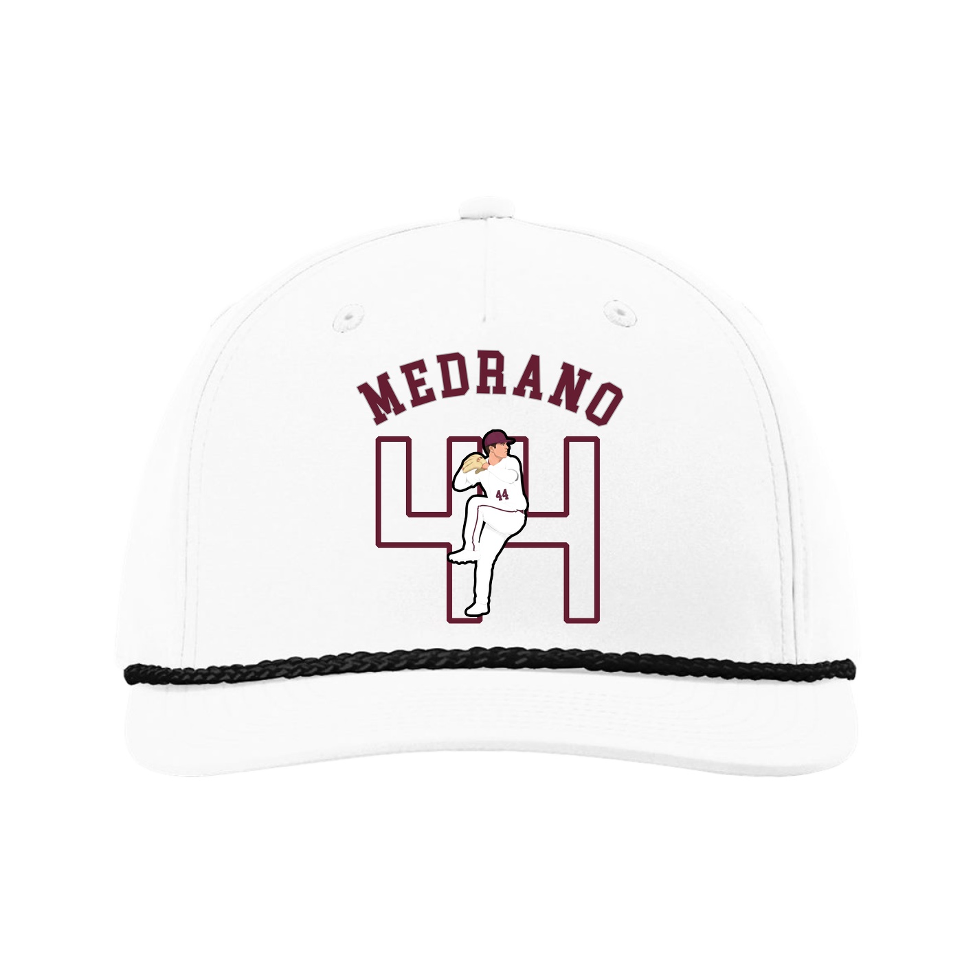 Five-Panel Classic Rope Cap — Shirsey Arch in White