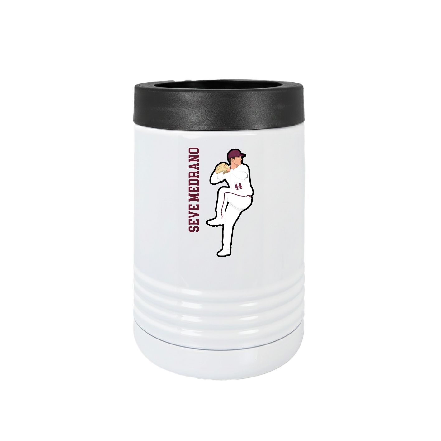 Beverage Holder — Name Vertical in White