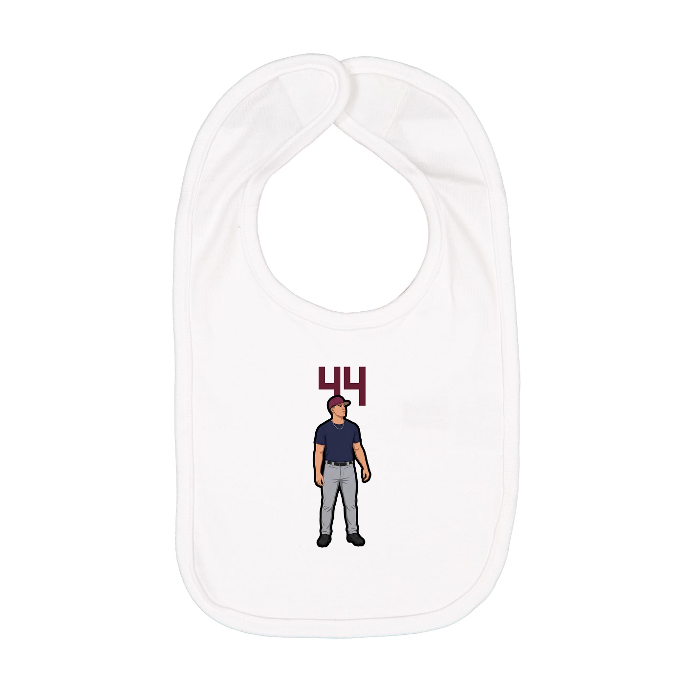 Infant Bib — Number Top in White