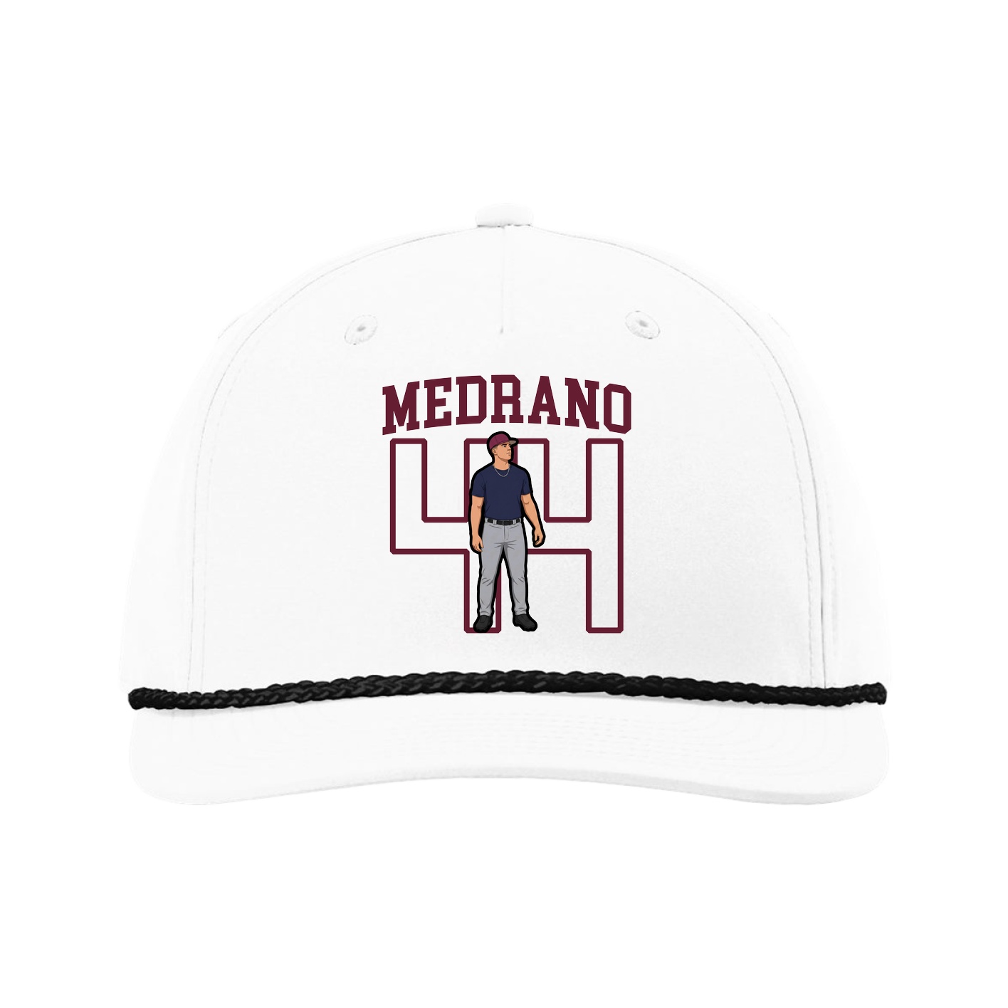 Five-Panel Classic Rope Cap — Shirsey in White