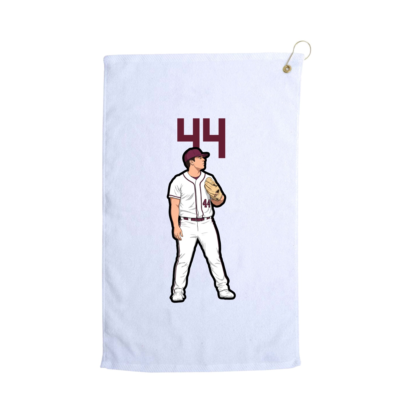 Golf Towel — Number Top in White