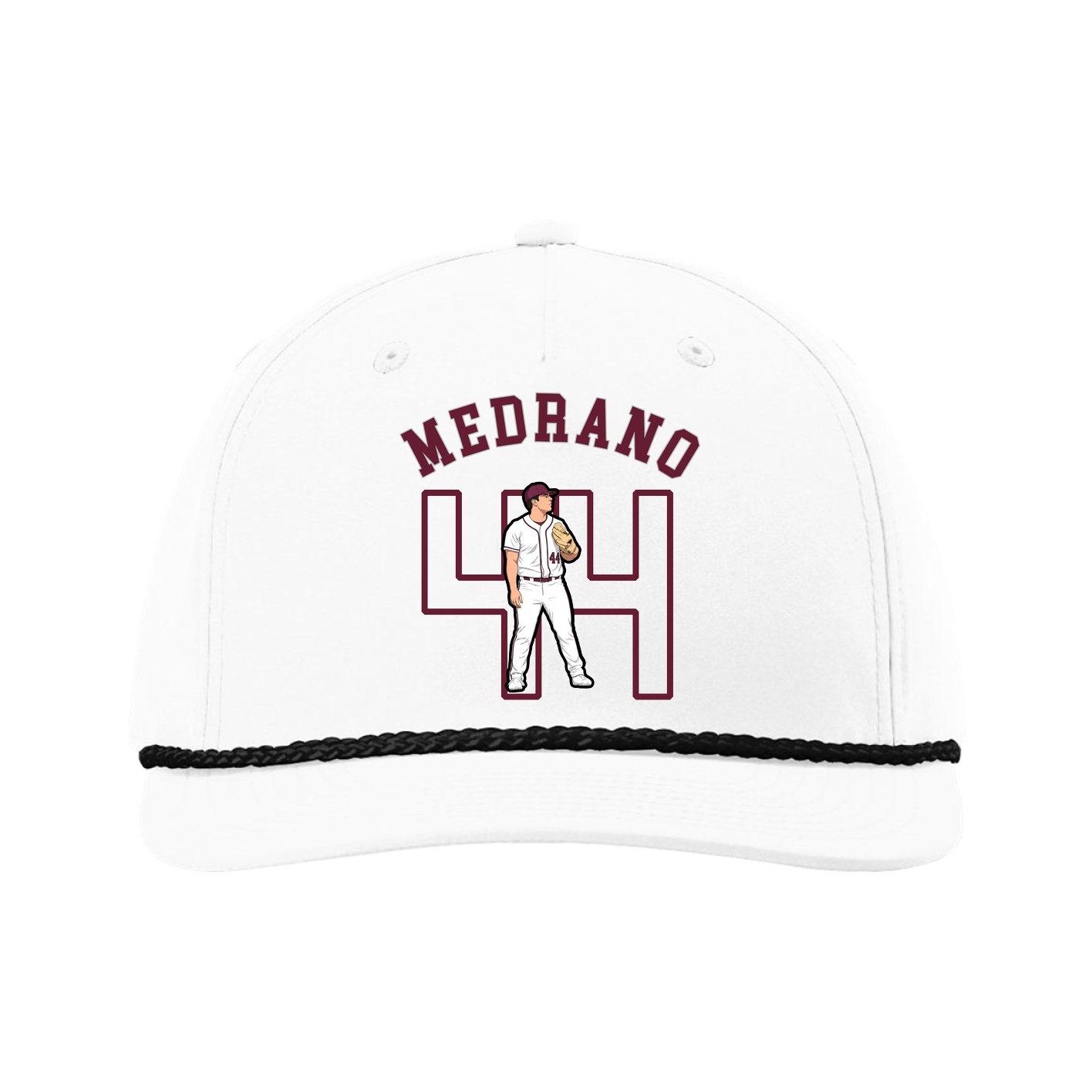 Five-Panel Classic Rope Cap — Shirsey Arch in White