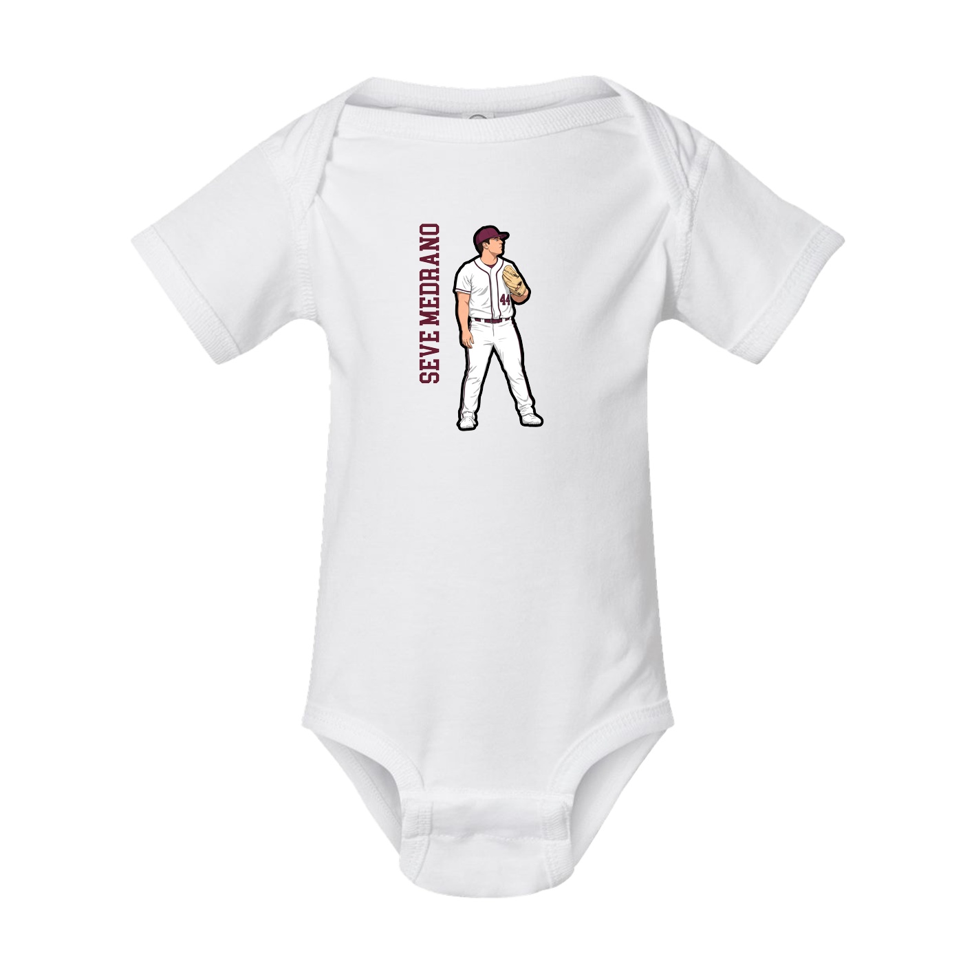Baby Onesie — Name Vertical in White