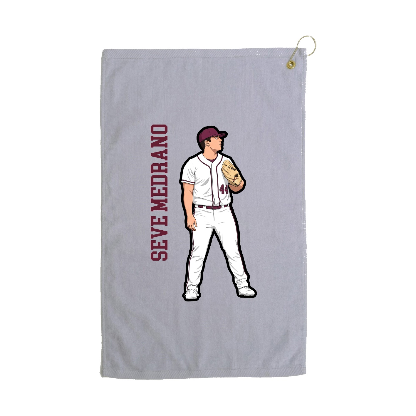 Golf Towel — Name Vertical in Grey