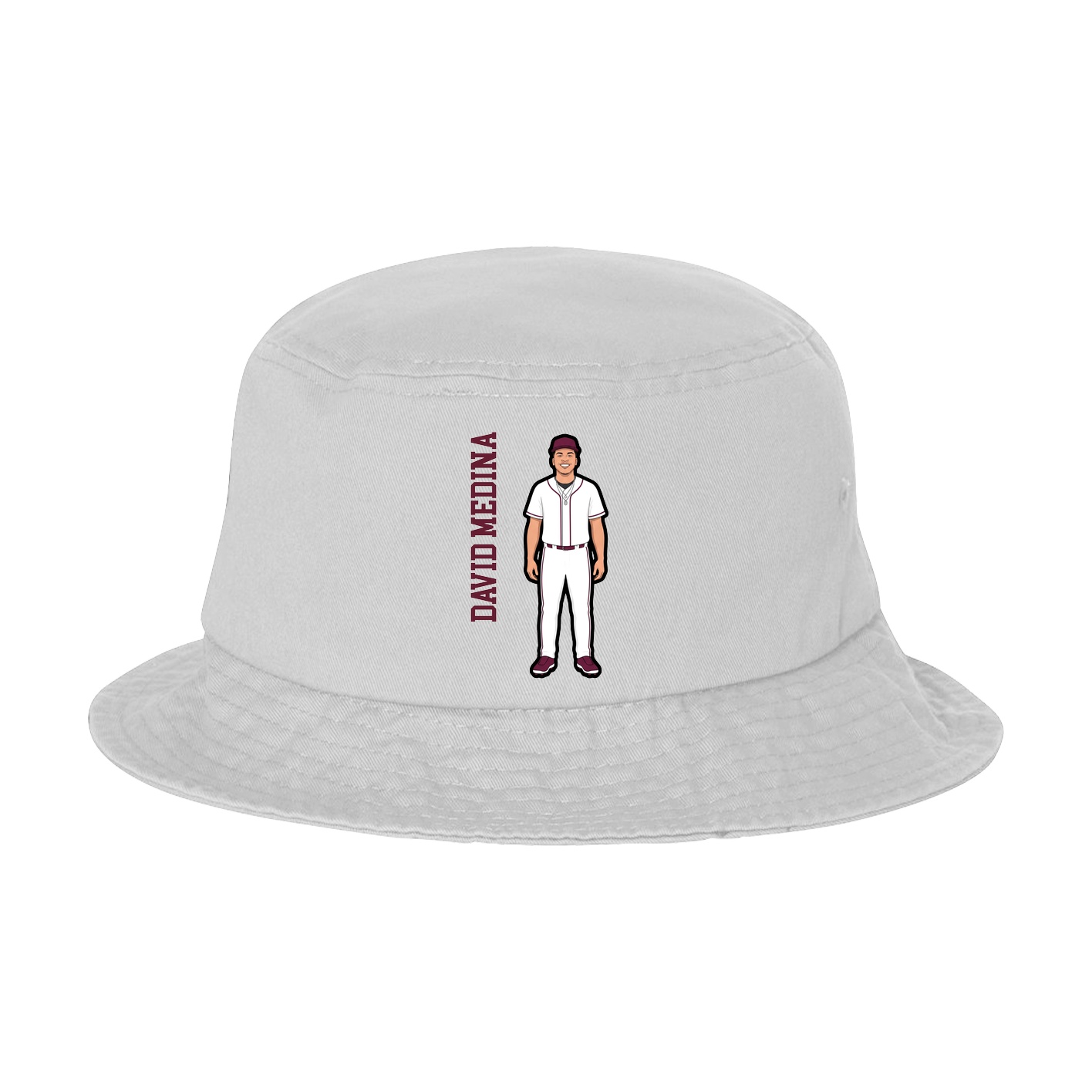Bucket Cap — Name Vertical in White