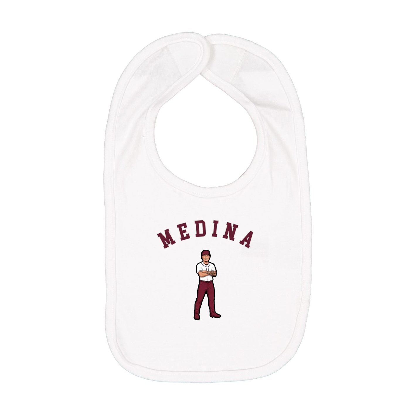 Infant Bib — Shirsey Arch in White