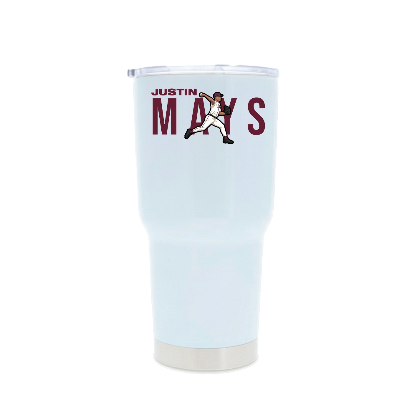 30oz Stainless Steel Tumbler — Player Name in White
