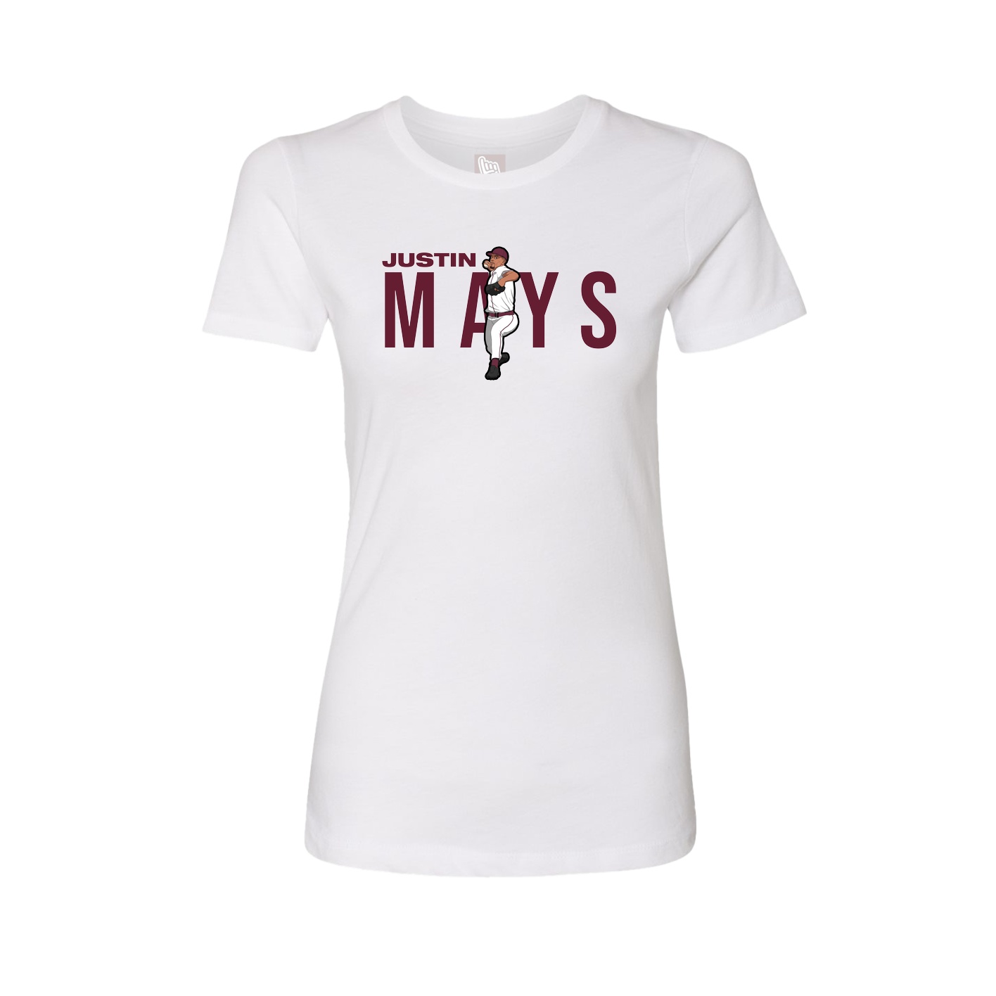 Fitted Women's Tee — Player Name in White