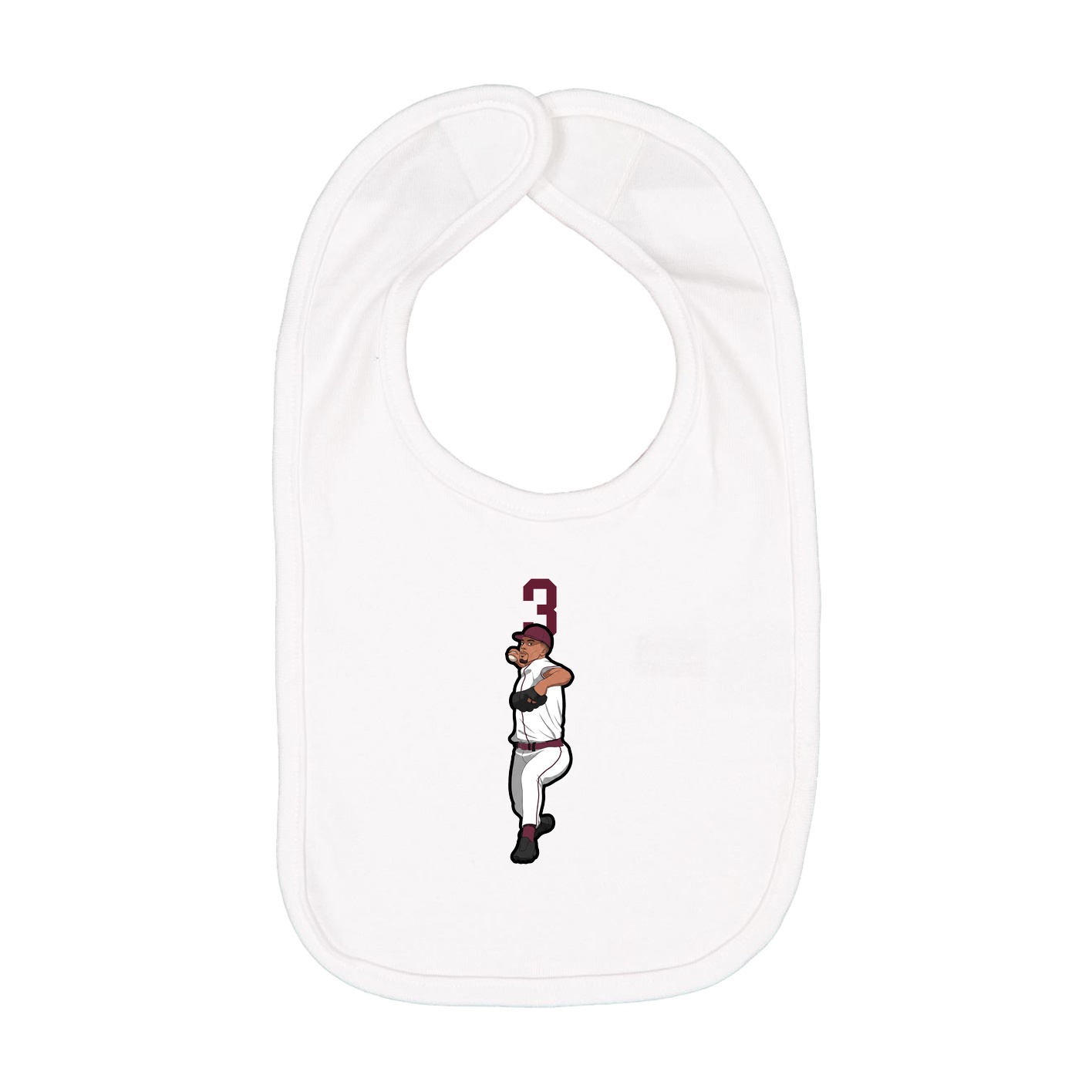 Infant Bib — Number Top in White