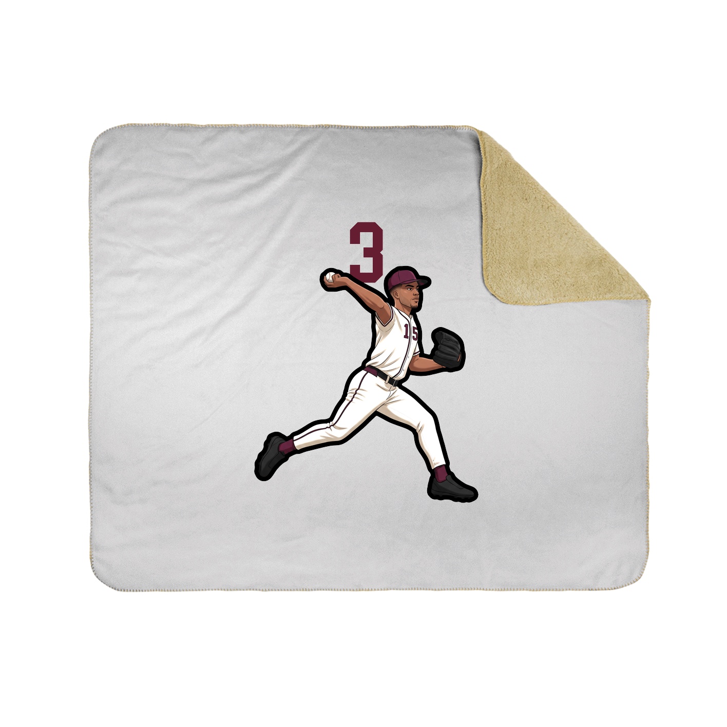 Throw Blanket — Number Top in White