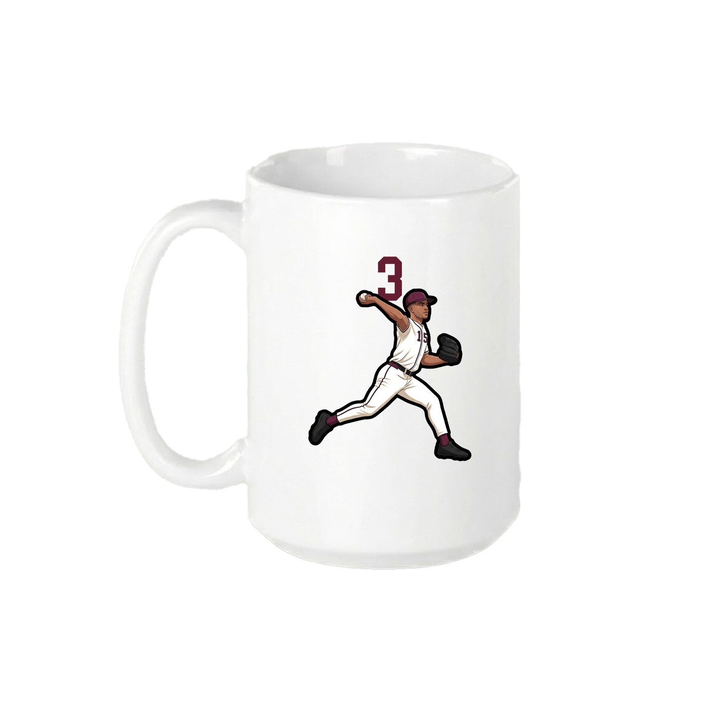 15oz Coffee Mug — Number Top in White