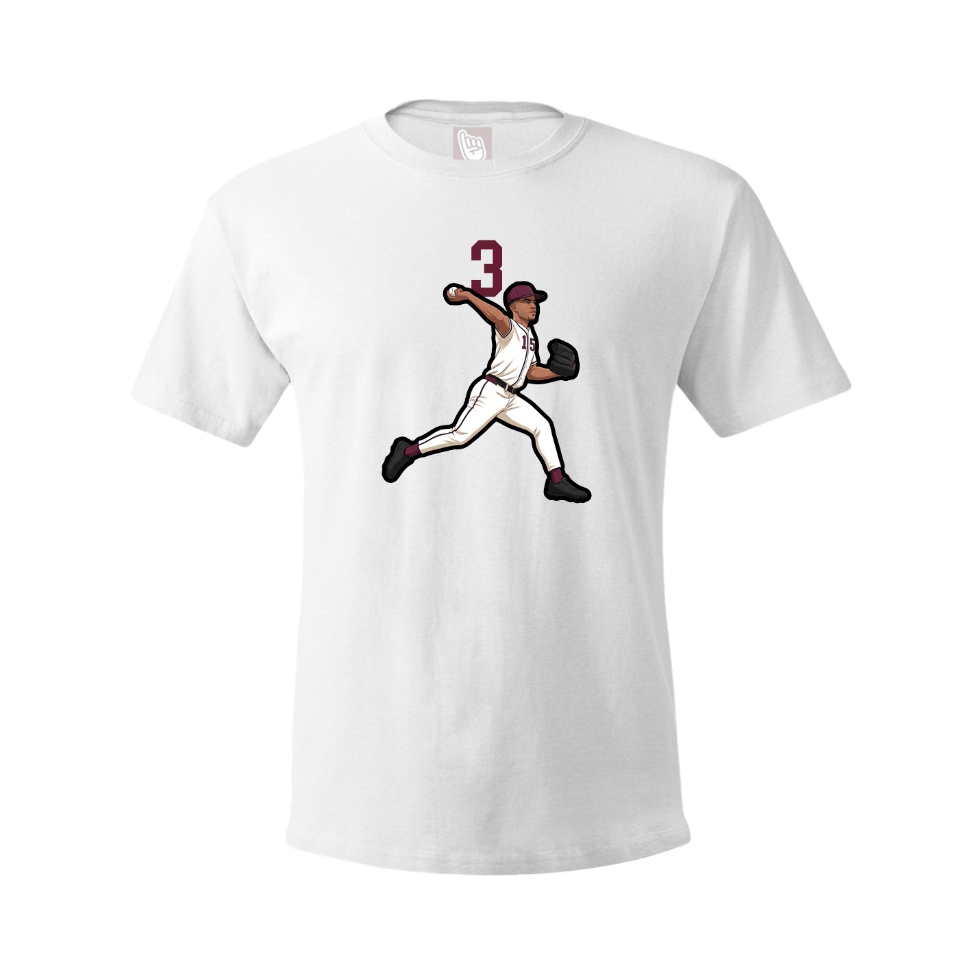 Youth Tee — Number Top in White