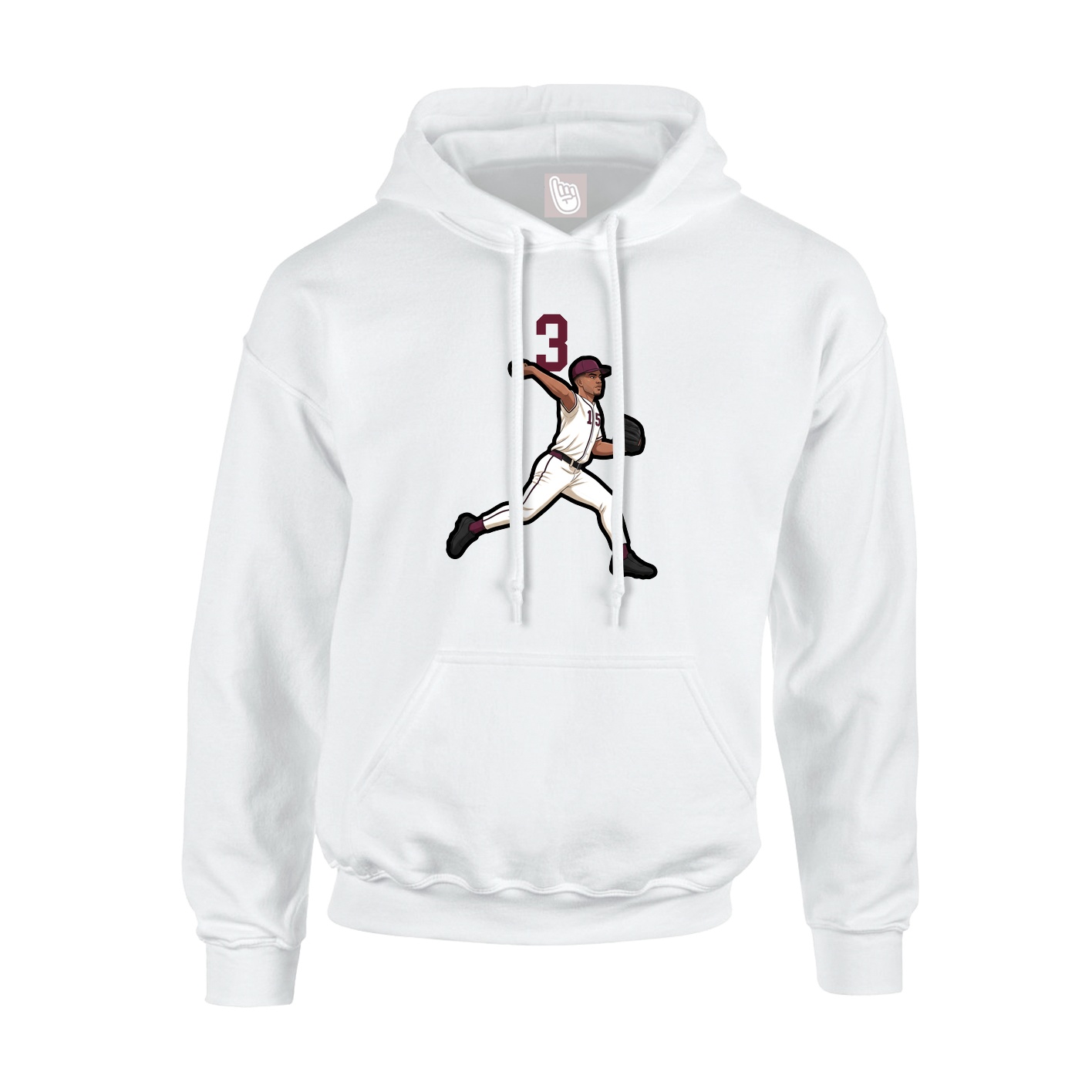 Hoodie — Number Top in White
