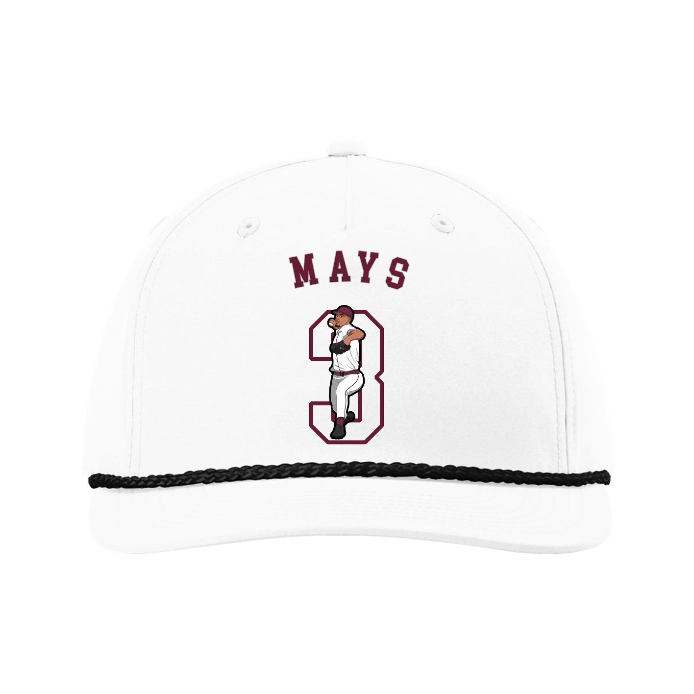 Five-Panel Classic Rope Cap — Shirsey Arch in White