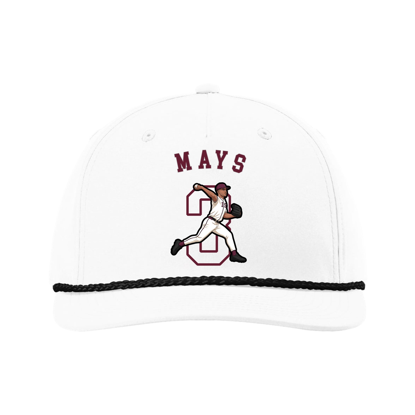Five-Panel Classic Rope Cap — Shirsey Arch in White