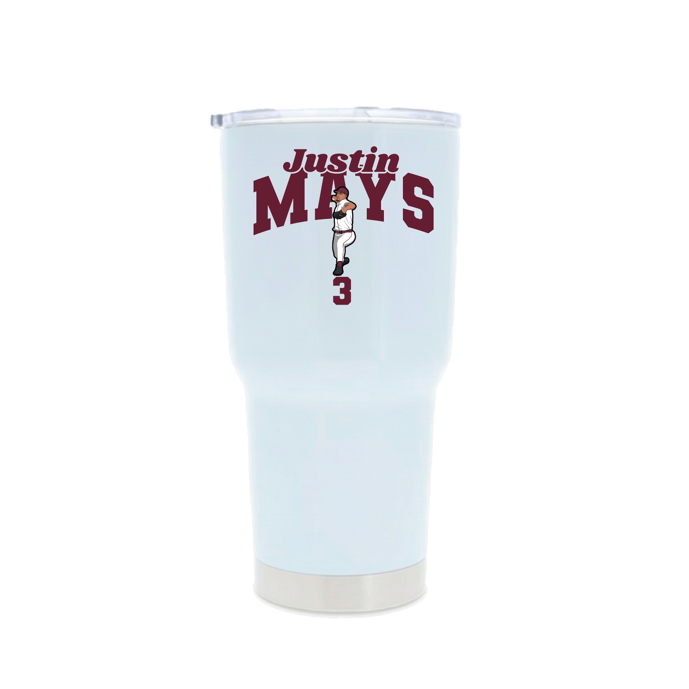 30oz Stainless Steel Tumbler — Signature Arch in White