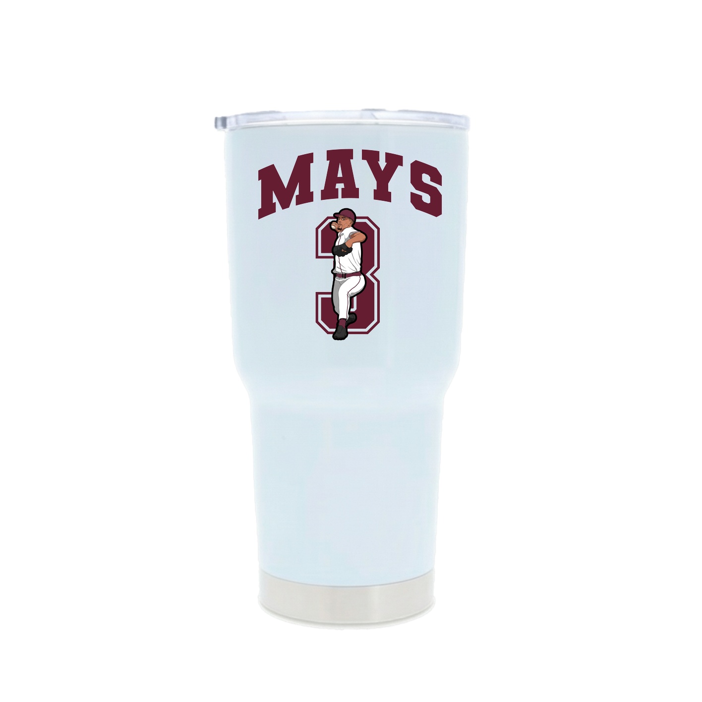 30oz Stainless Steel Tumbler — Number in White