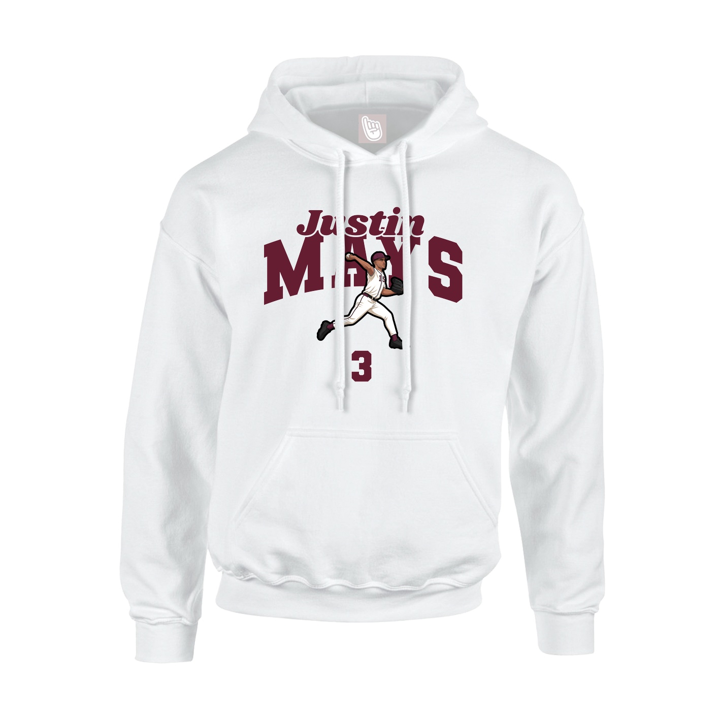 Youth Hoodie — Signature Arch in White