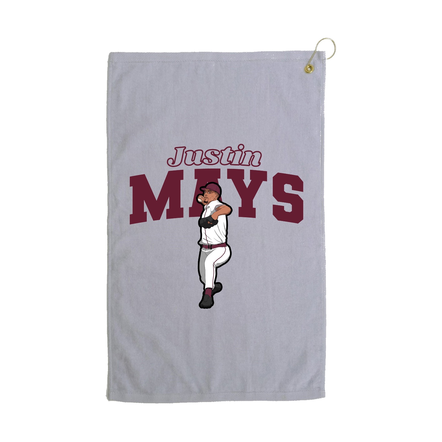 Golf Towel — Name Arch in Grey