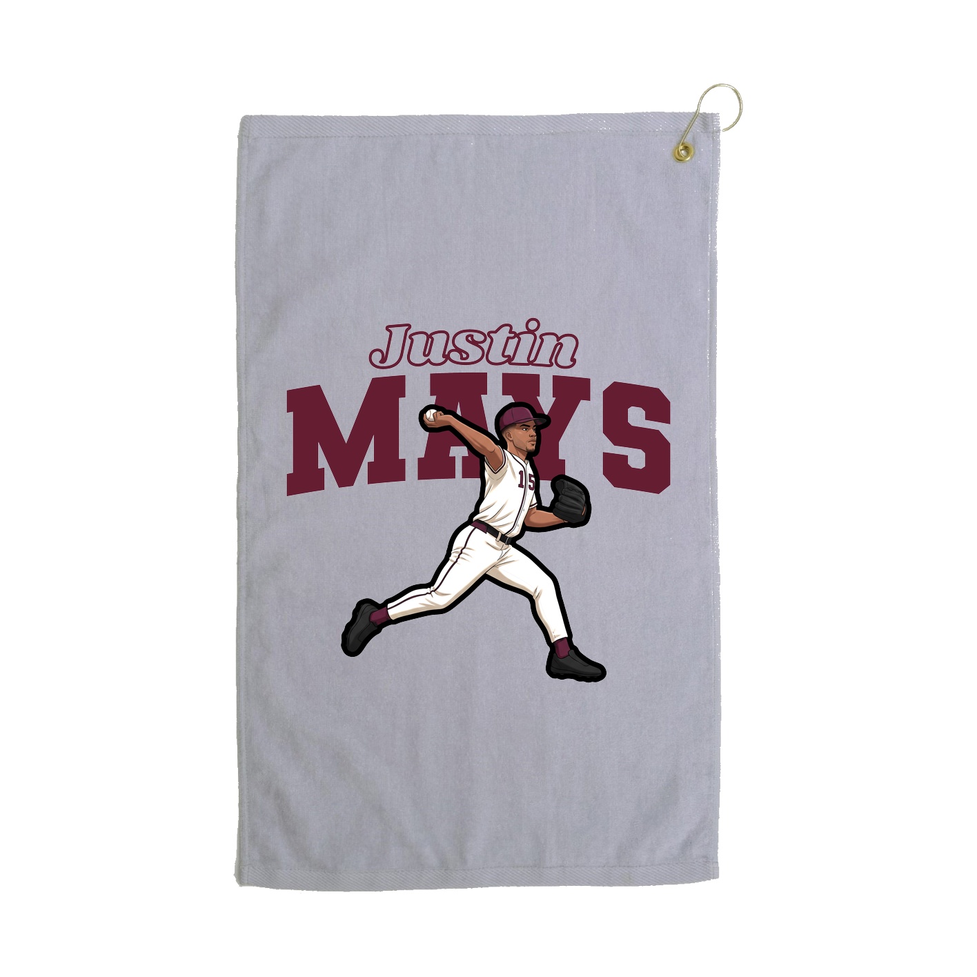 Golf Towel — Name Arch in Grey