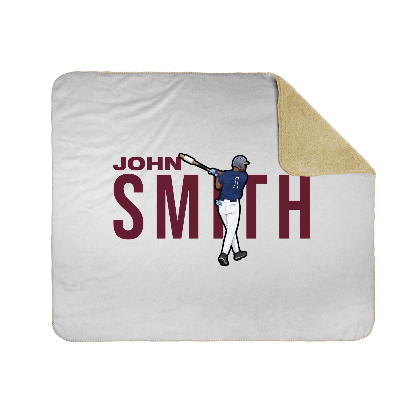 Throw Blanket — Player Name in White