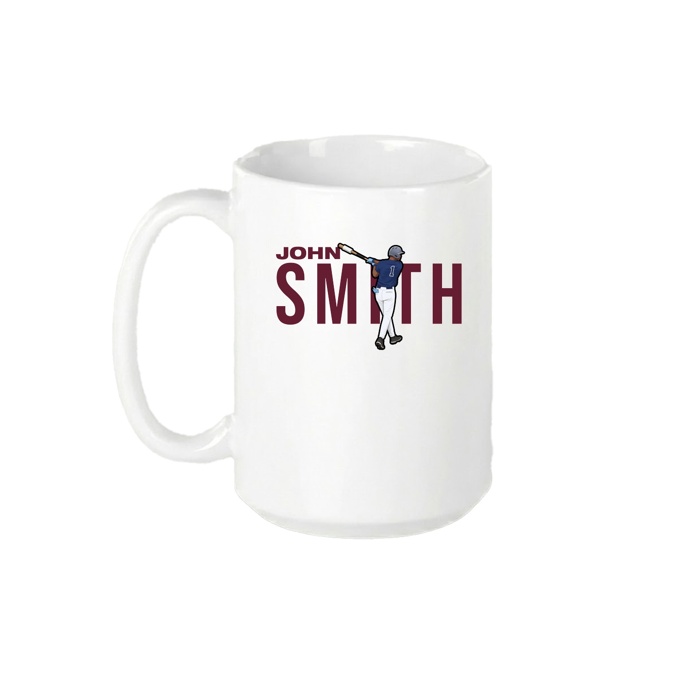 15oz Coffee Mug — Player Name in White