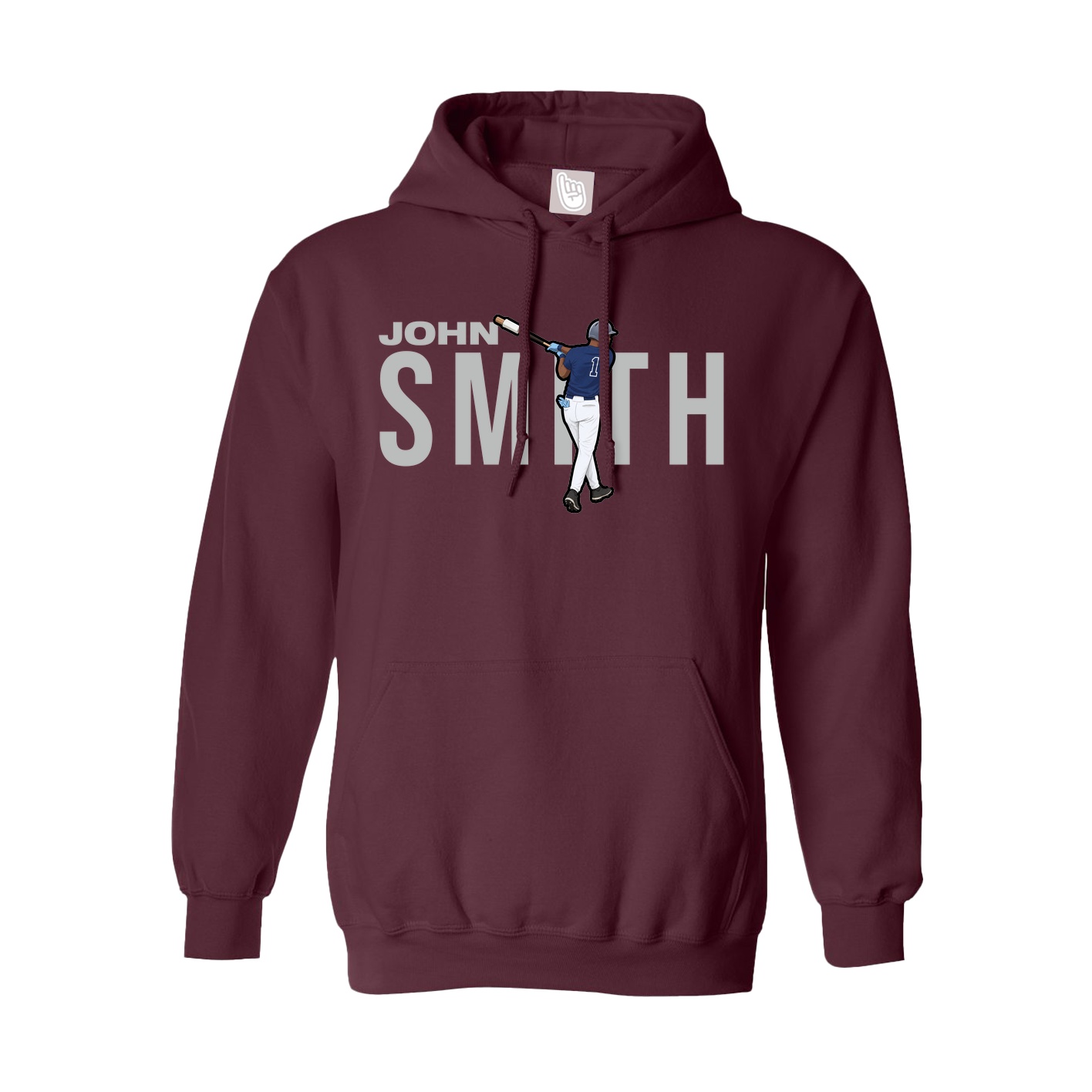 Hoodie — Player Name in Maroon