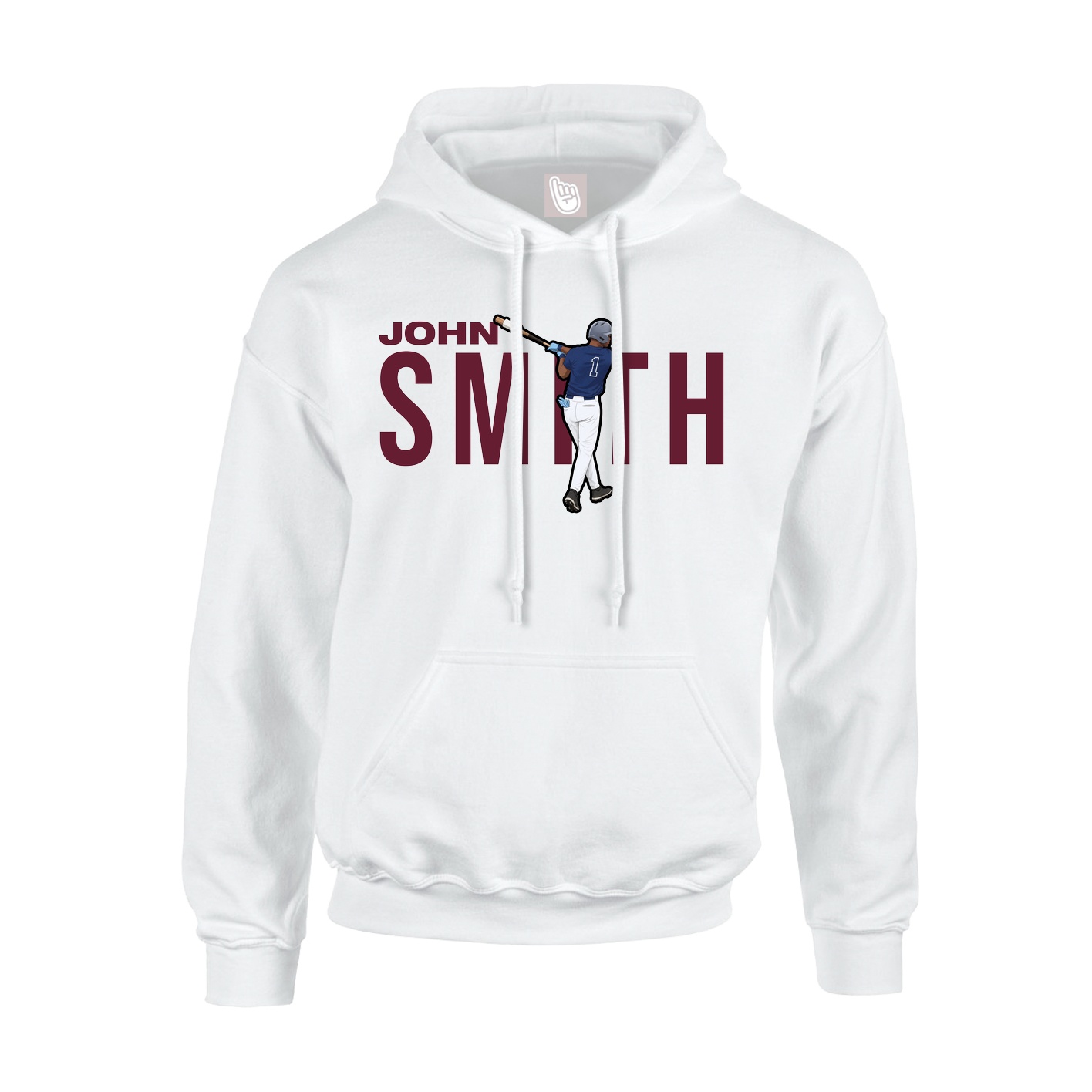 Youth Hoodie — Player Name in White