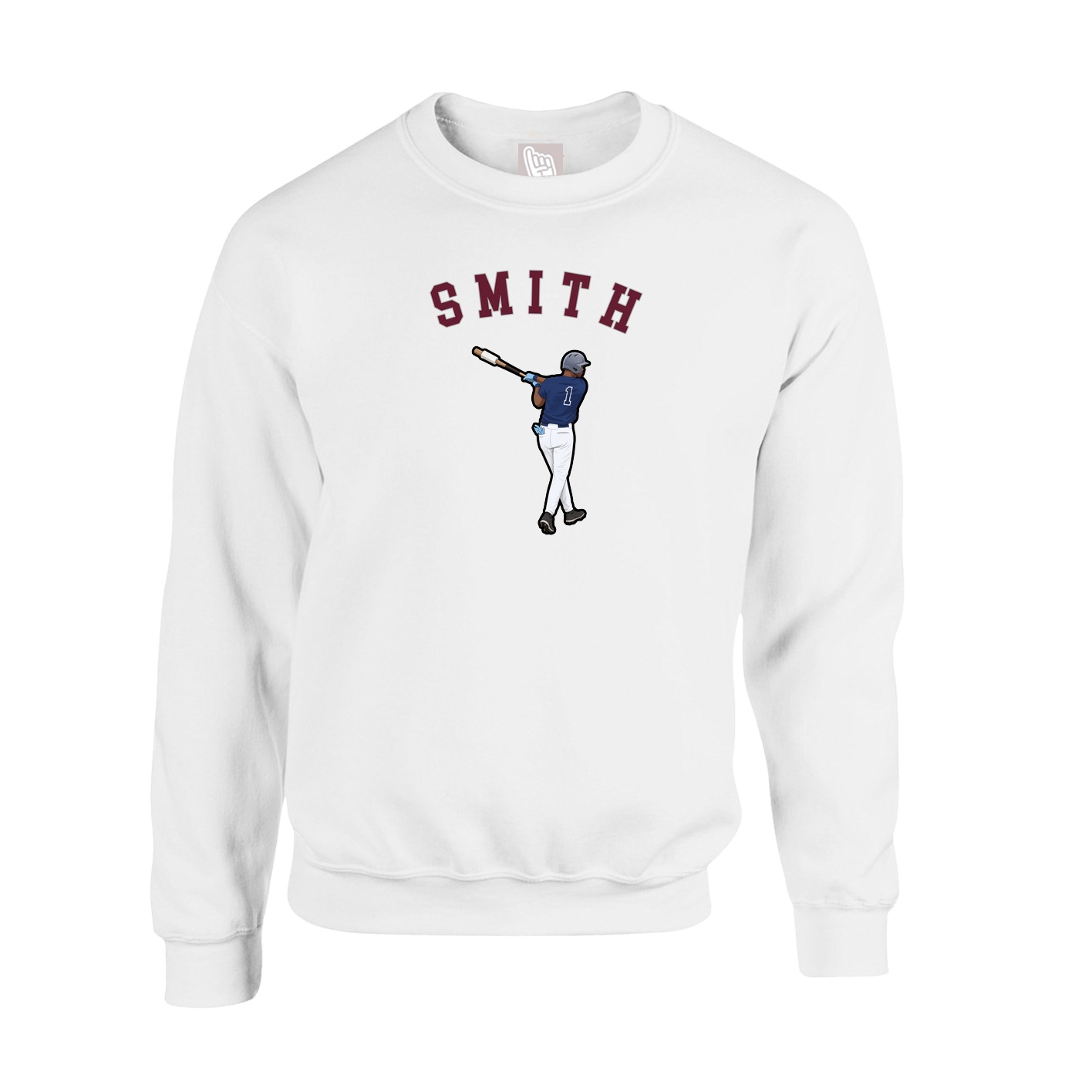 Fleece Crew — Shirsey Arch in White