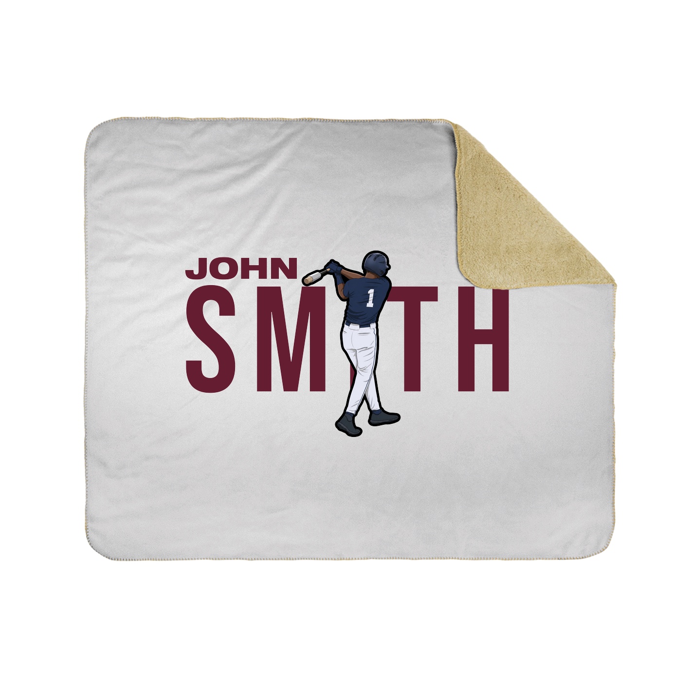 Throw Blanket — Player Name in White