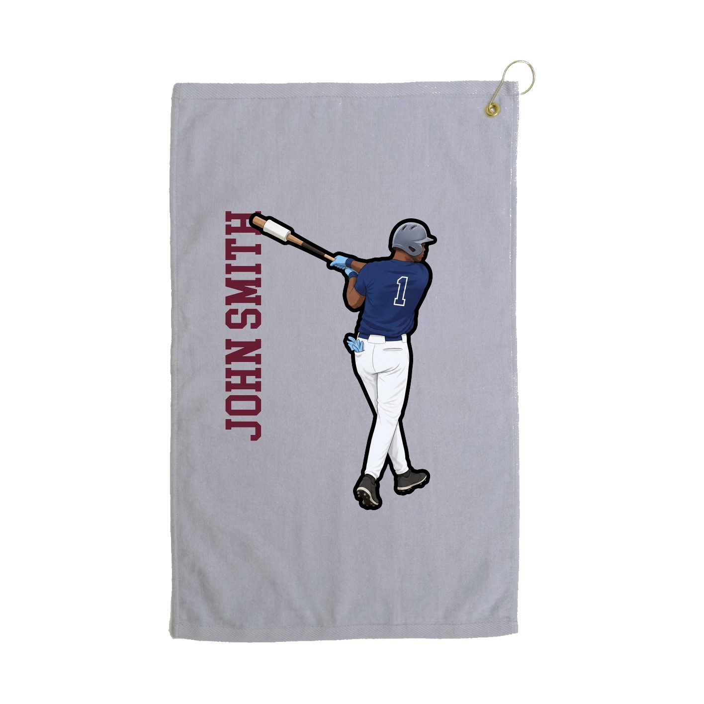 Golf Towel — Name Vertical in Grey